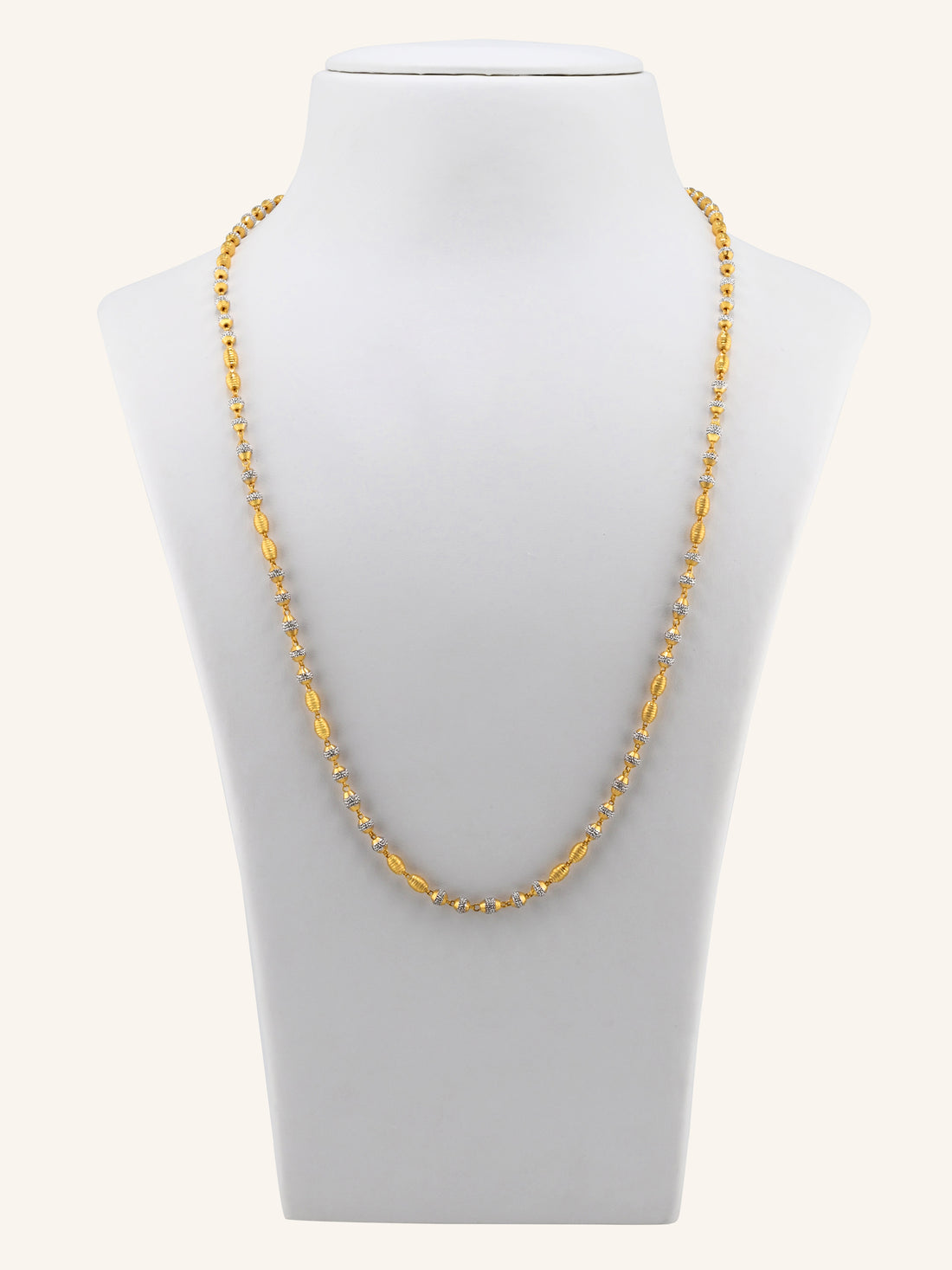 22ct Gold Two Tone Ball Long Chain