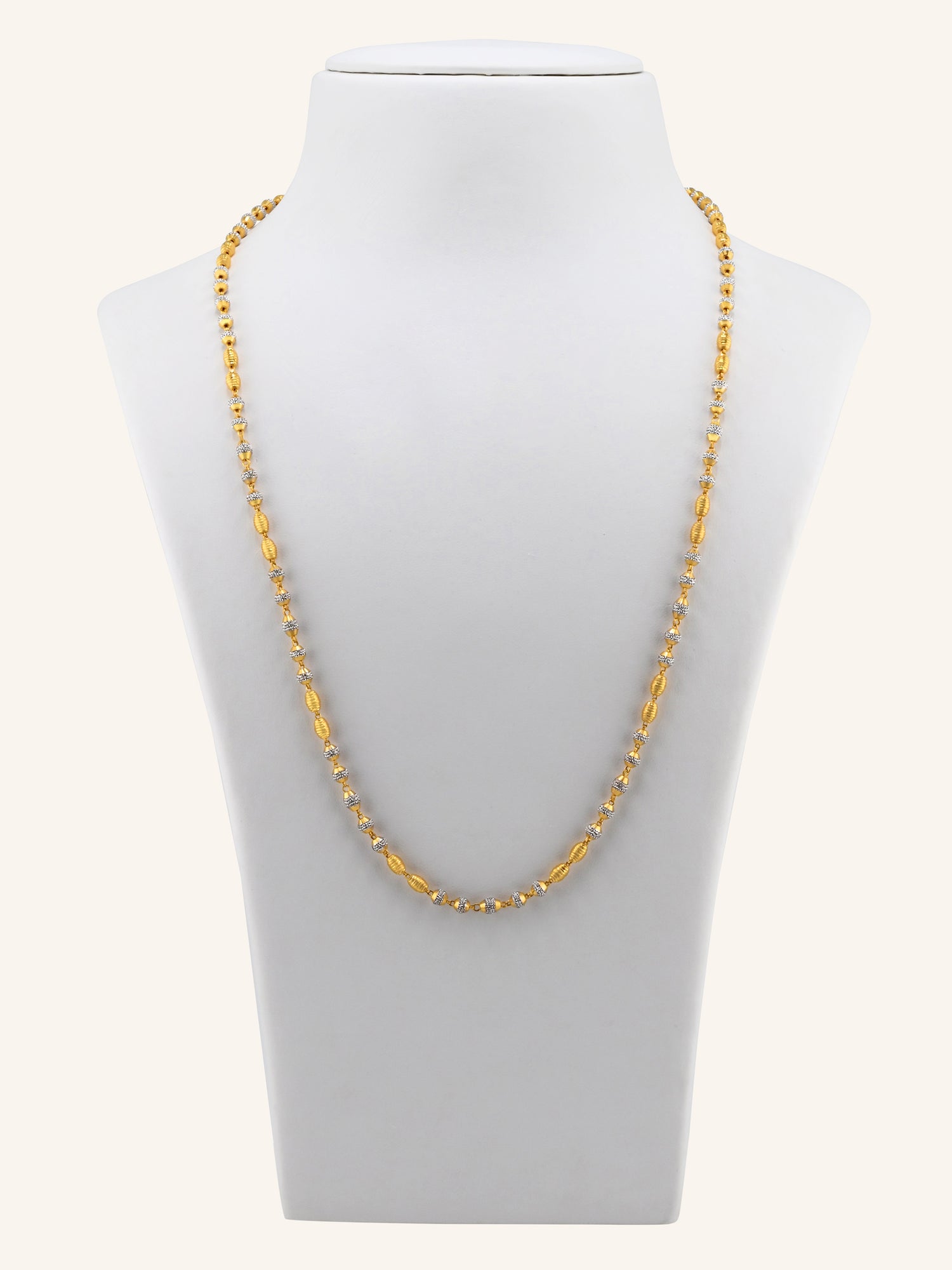 22ct Gold Two Tone Ball Long Chain