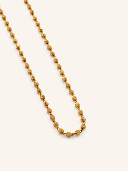 22ct Gold Ball Mala Long Fancy Chain