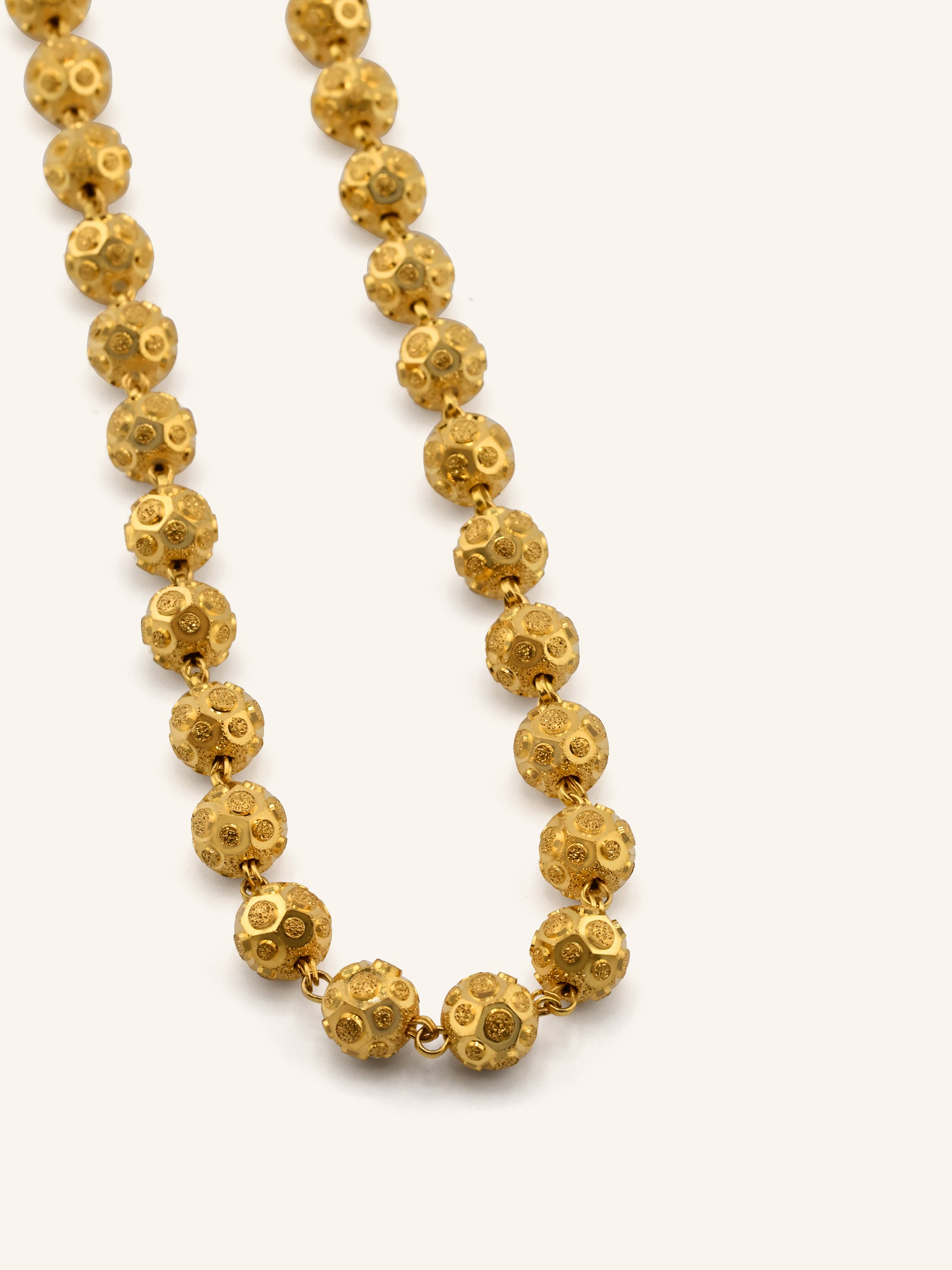 22ct Gold Ball Mala Long Fancy Chain