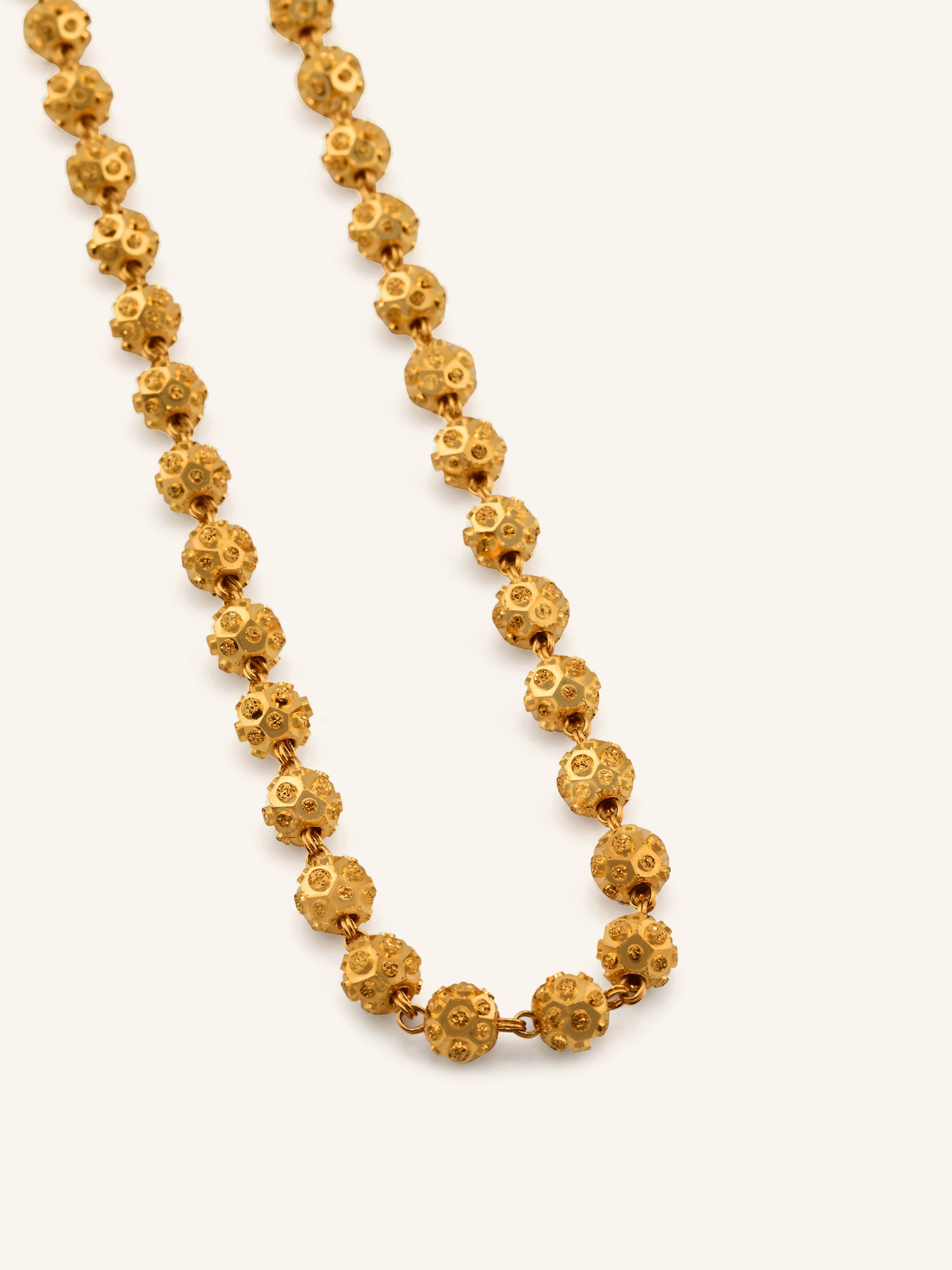 22ct Gold Ball Mala Long Fancy Chain