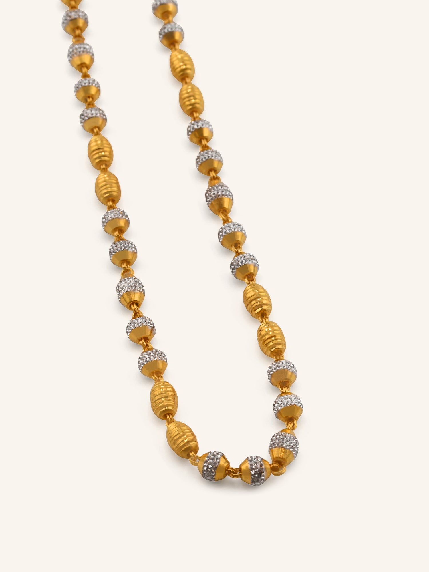 22ct Gold Two Tone Ball Long Chain