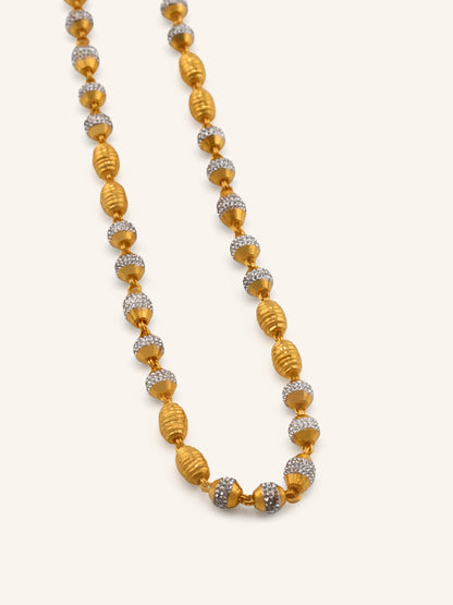 22ct Gold Two Tone Ball Long Chain