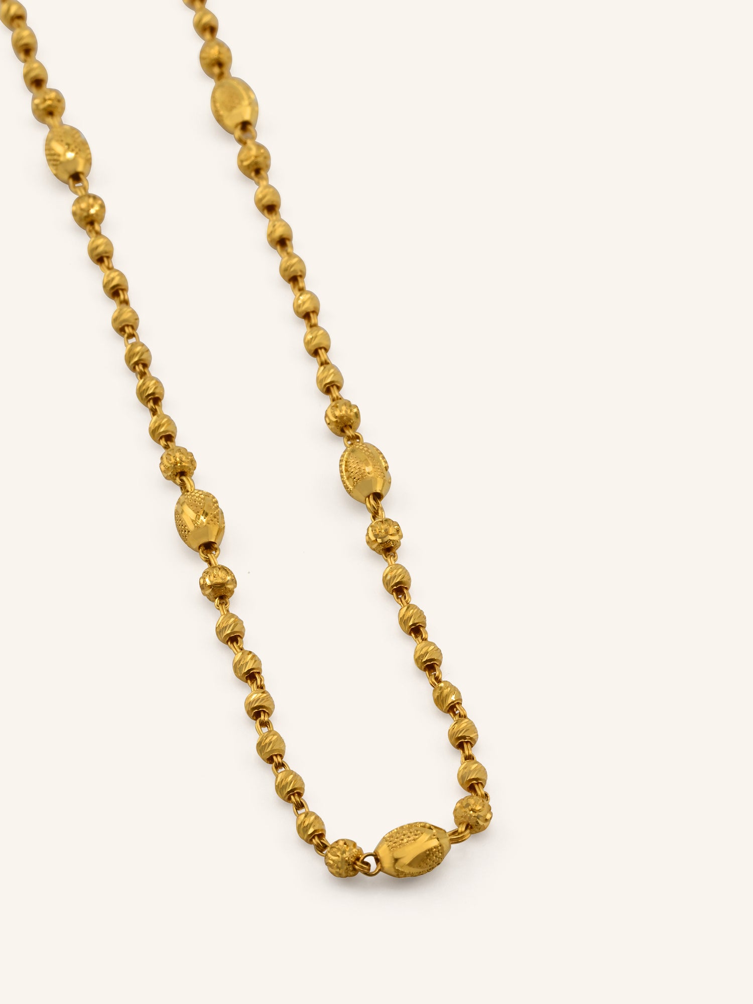 22ct Gold Ball Mala Long Fancy Chain