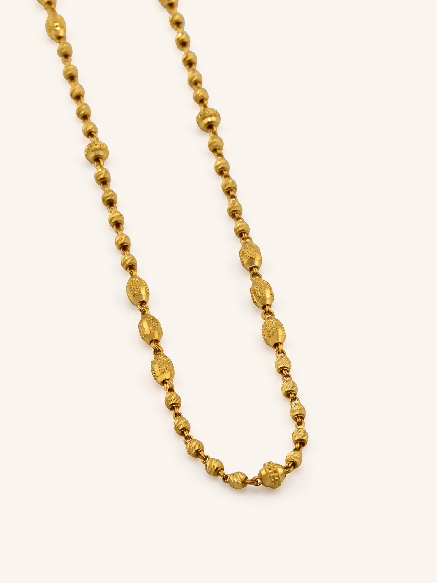 22ct Gold Ball Mala Long Fancy Chain