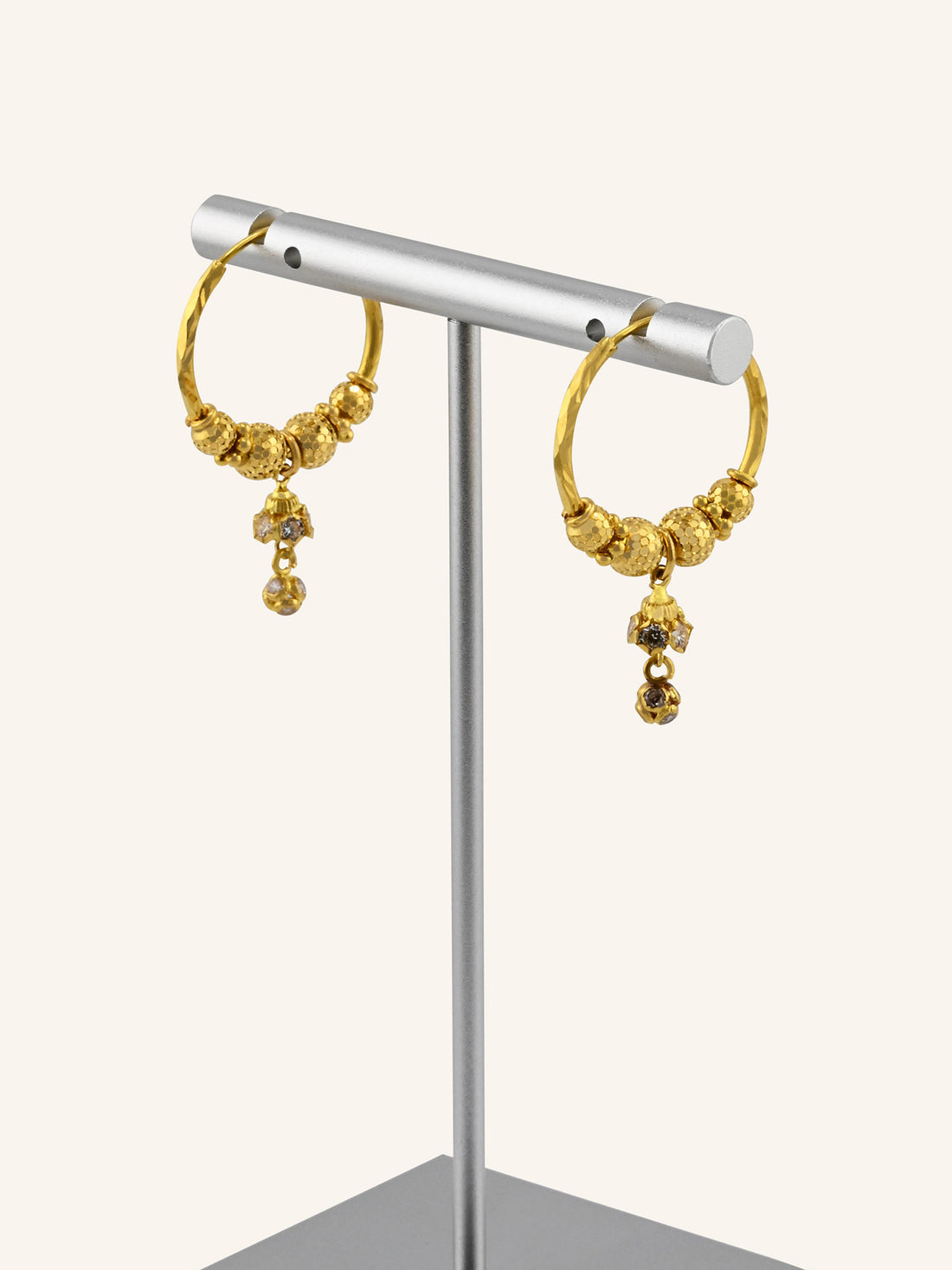 22ct Gold CZ Ball Bali
