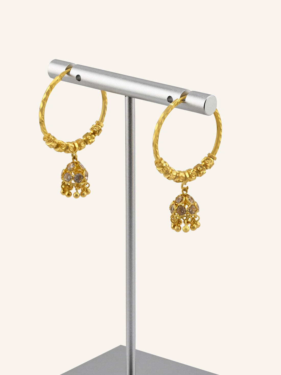 22ct Gold CZ Jhumki Bali