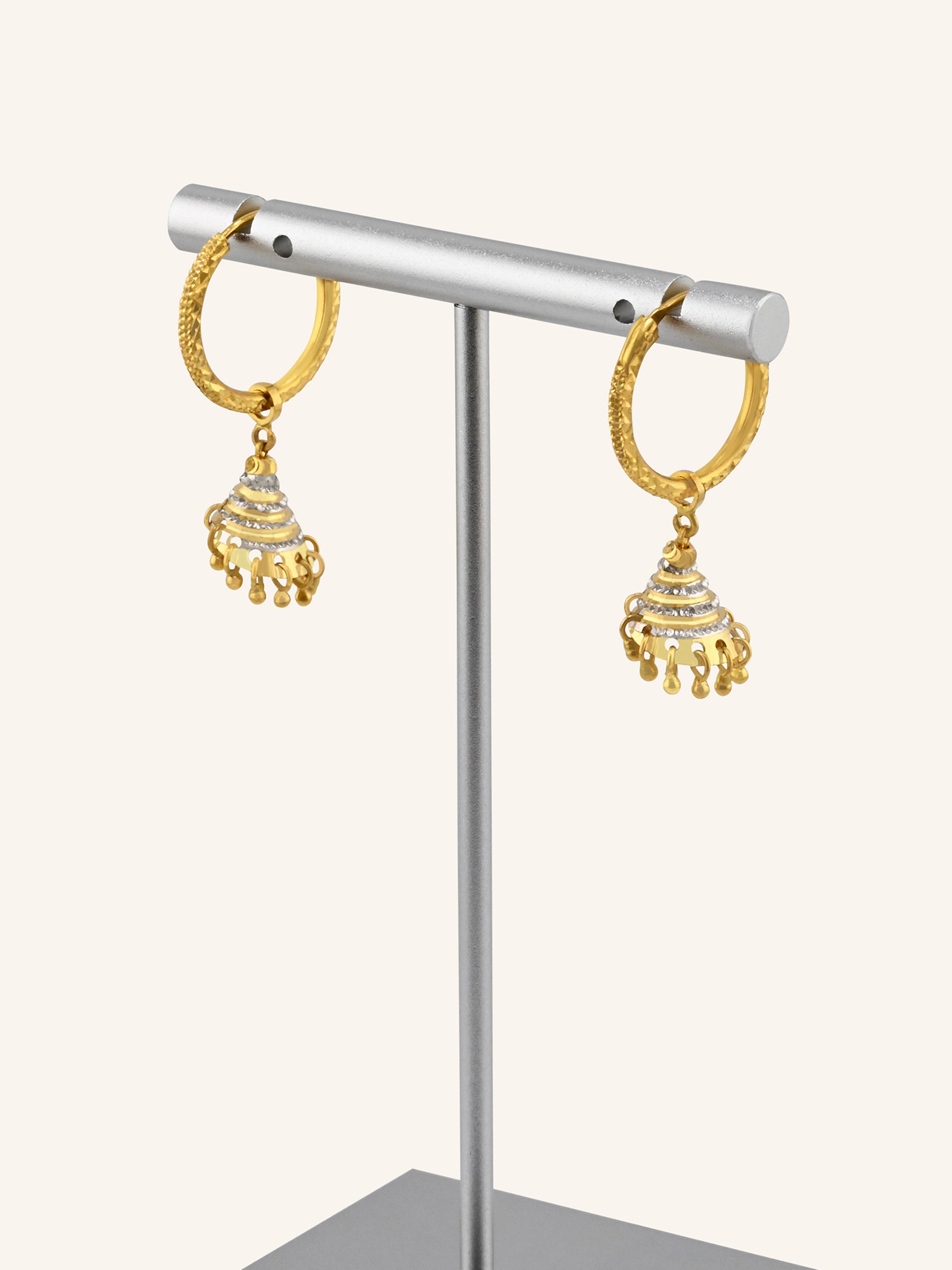 22ct Gold Two Tone Jhumki Bali