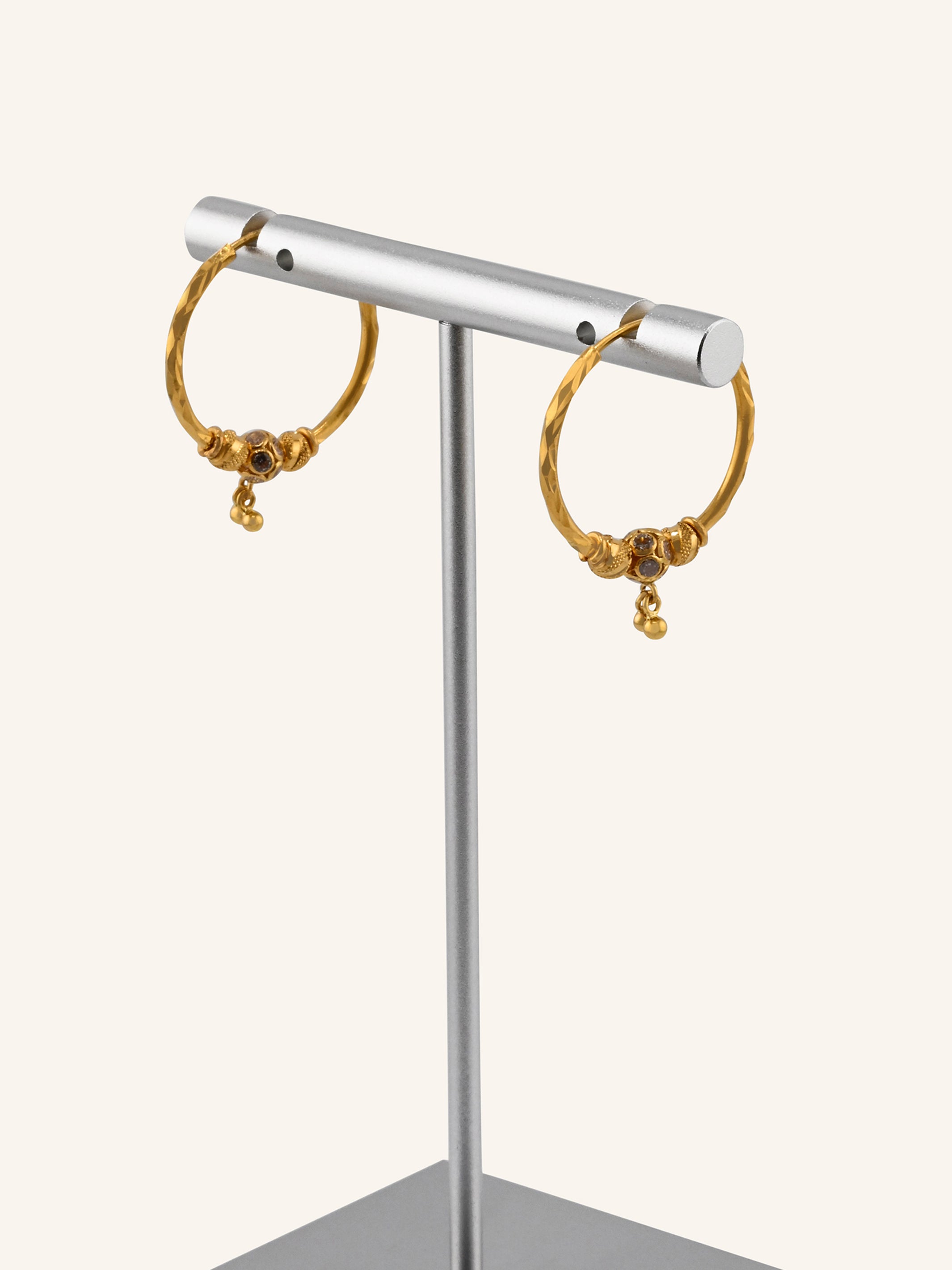 22ct Gold CZ Ball Bali