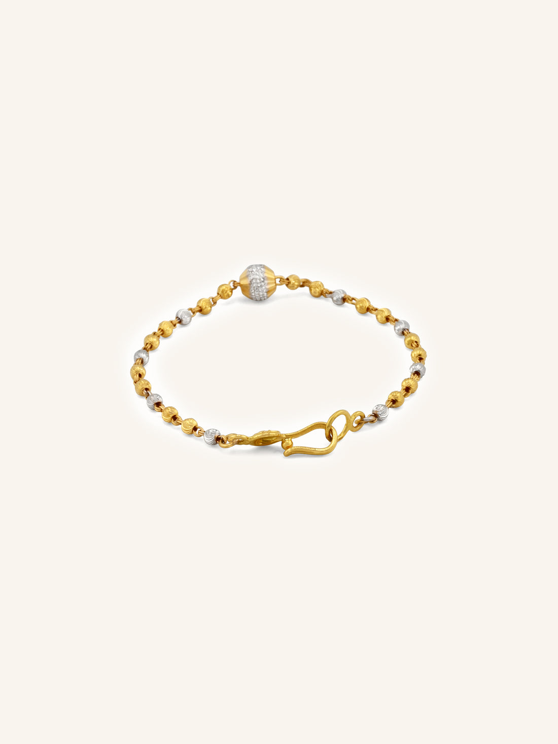 22ct Gold Two Tone Ball Baby Bracelet