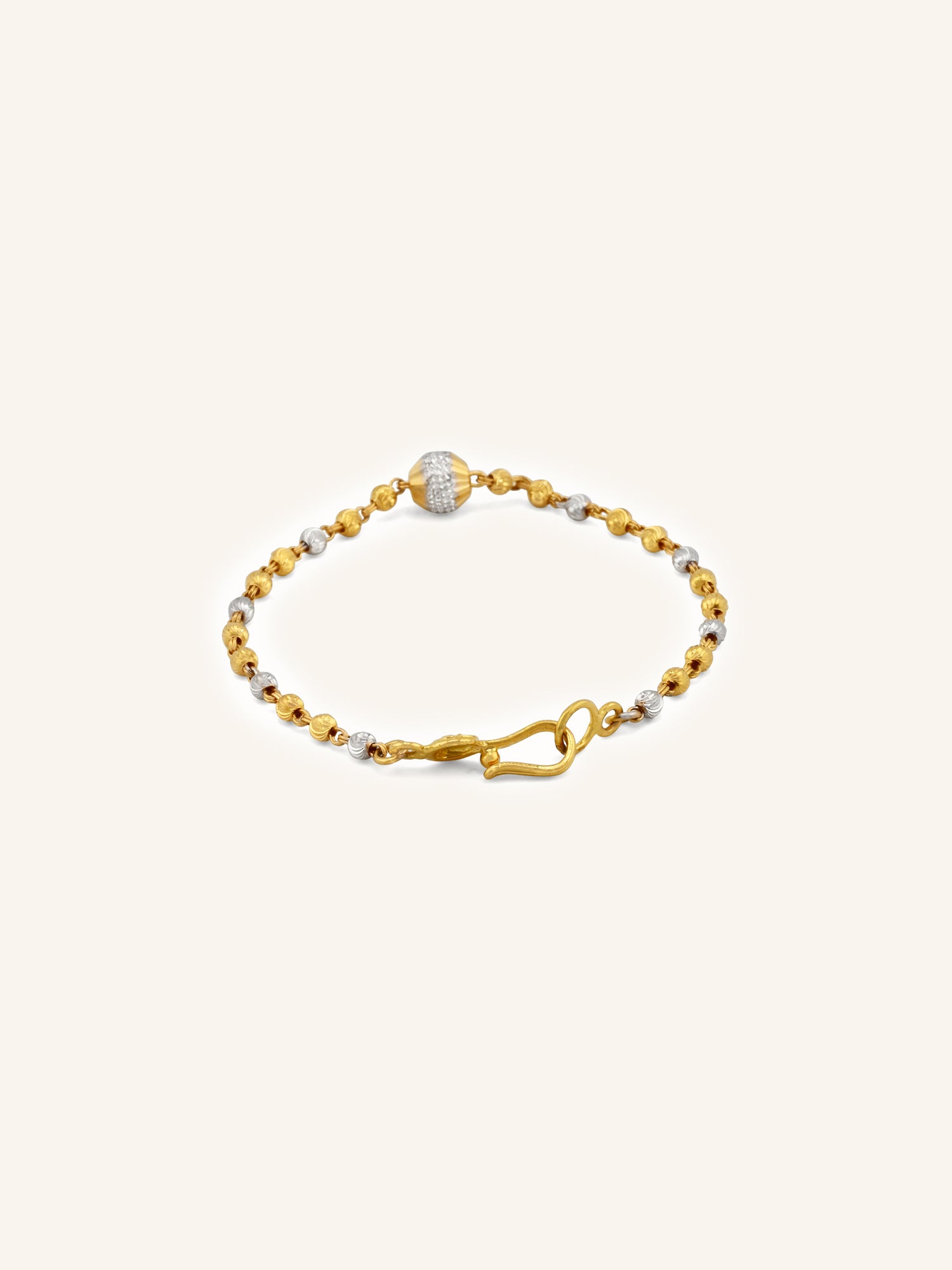 22ct Gold Two Tone Ball Baby Bracelet