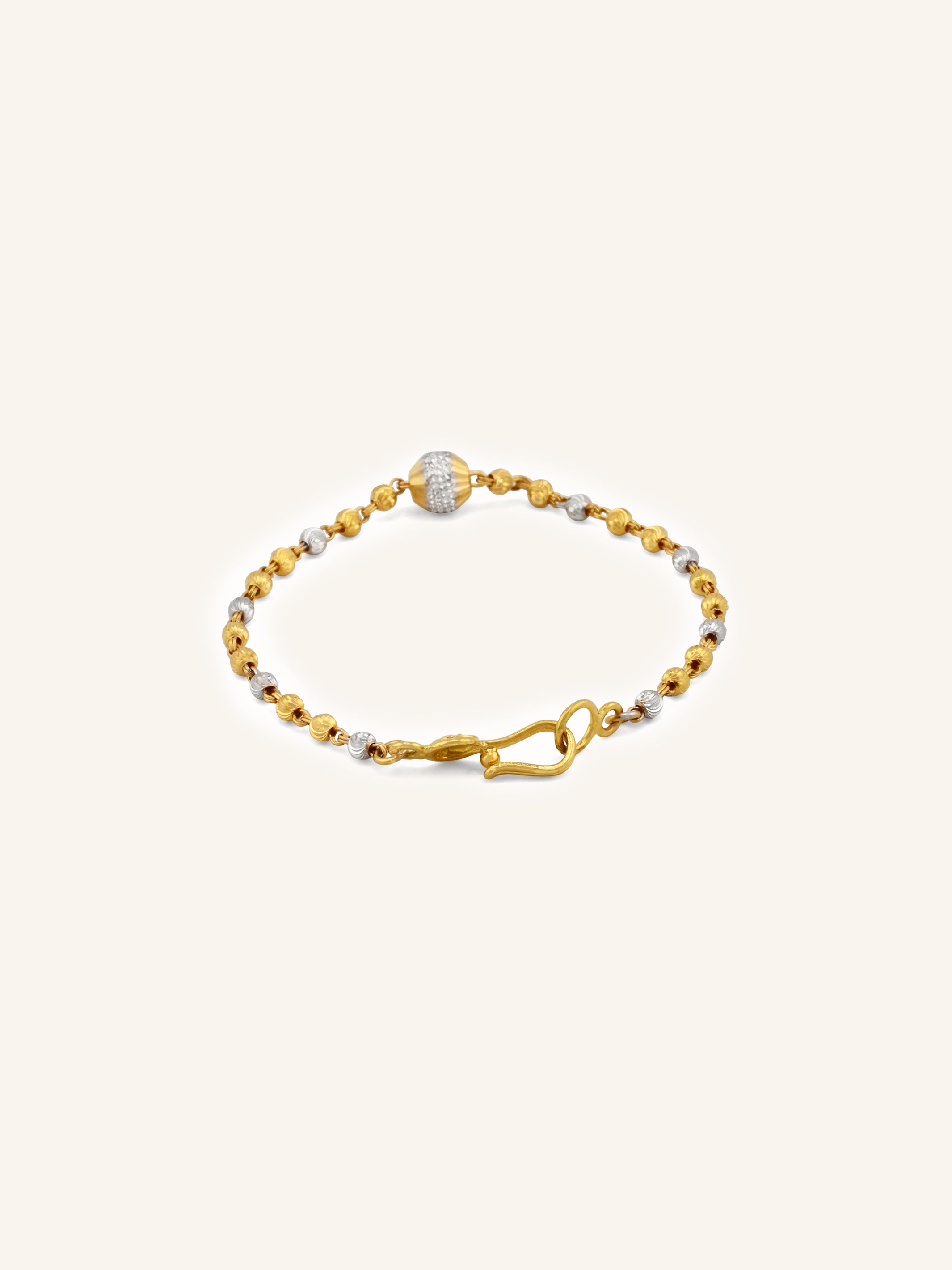22ct Gold Two Tone Ball Baby Bracelet