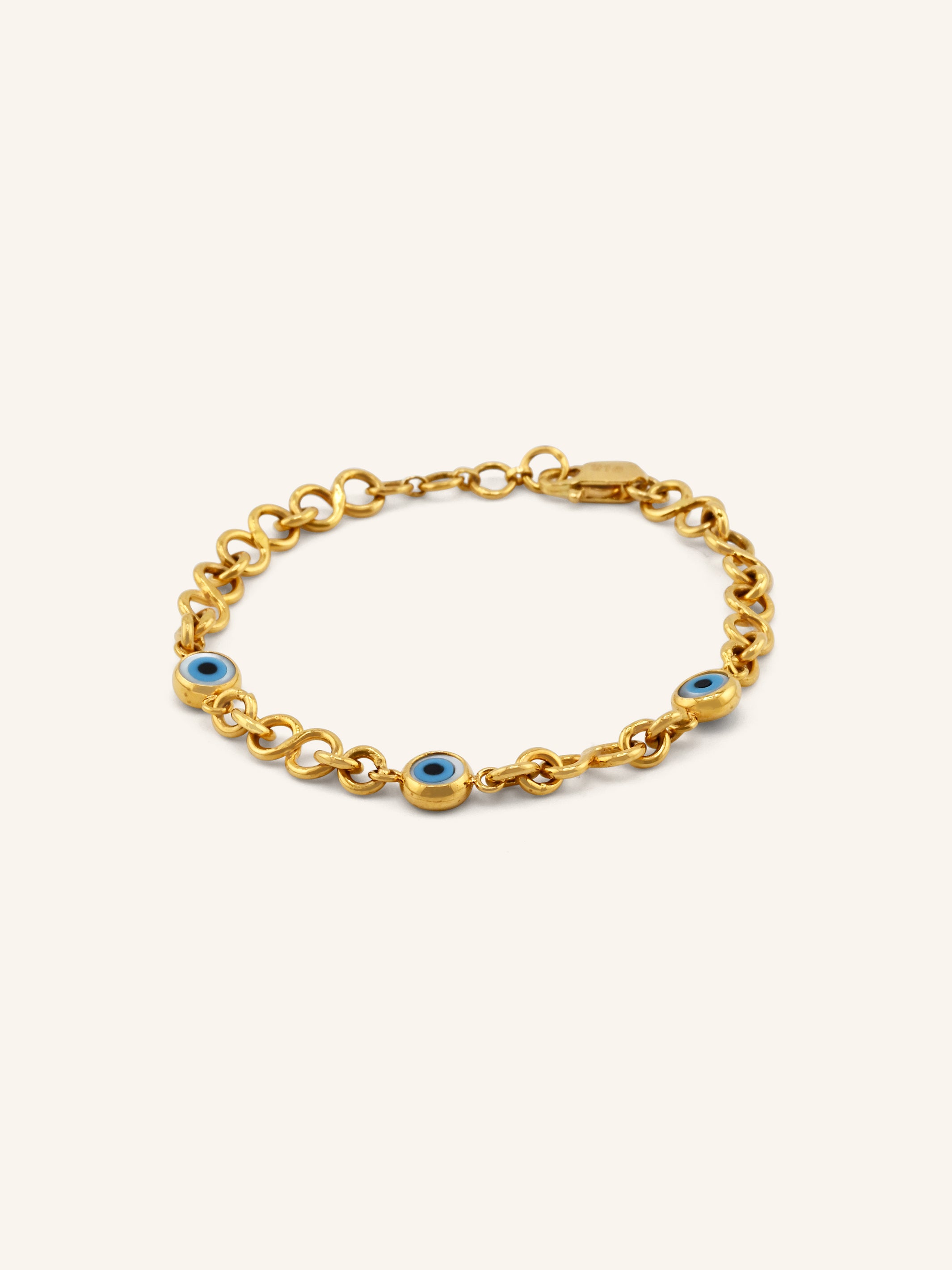 Enduring 22ct Gold Evil Eye Baby Bracelet