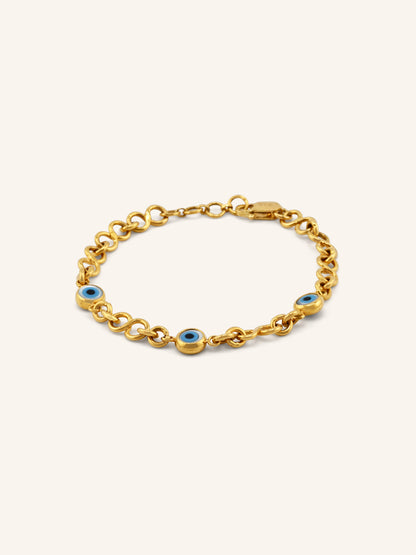 Enduring 22ct Gold Evil Eye Baby Bracelet