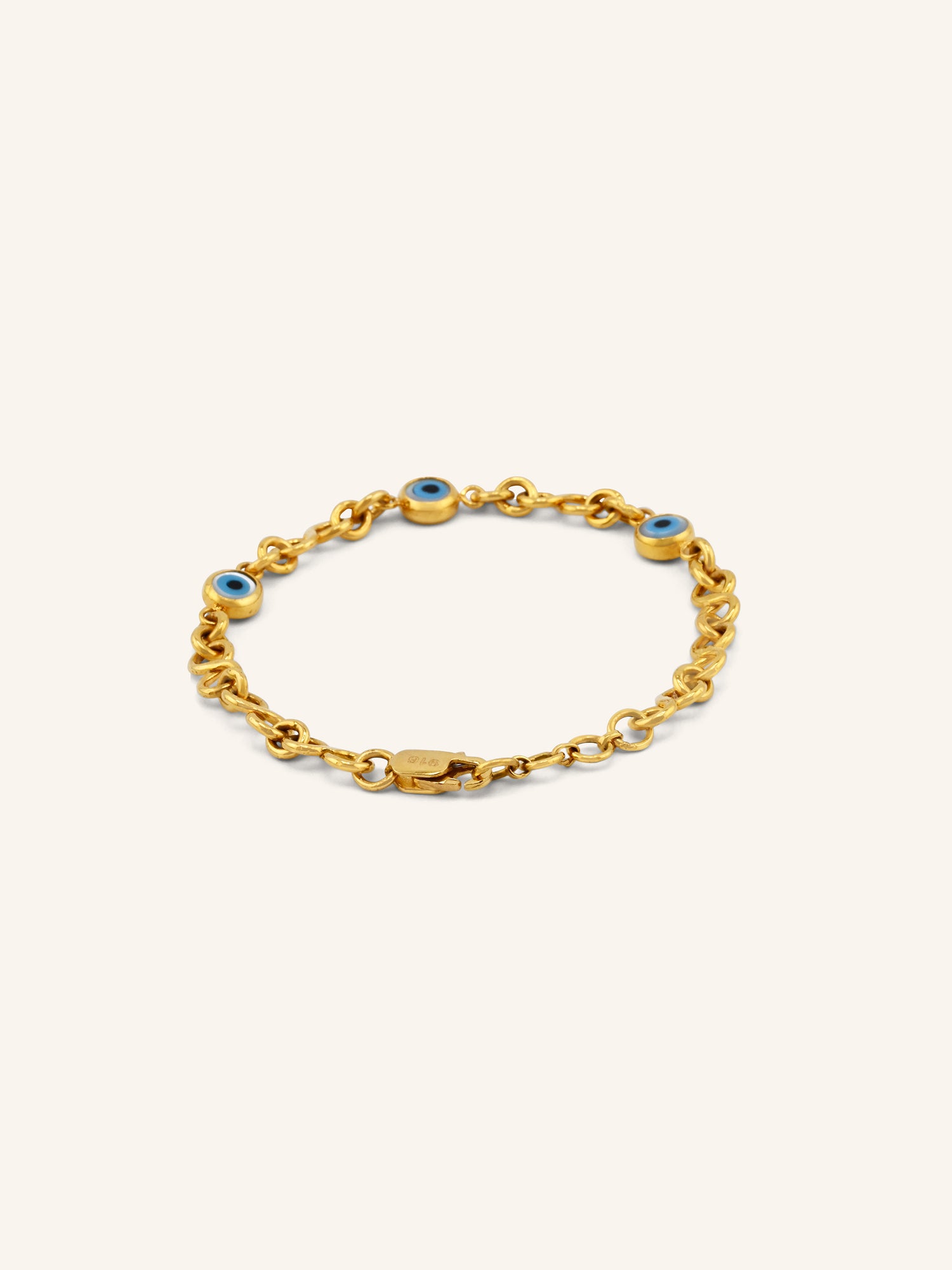 Enduring 22ct Gold Evil Eye Baby Bracelet