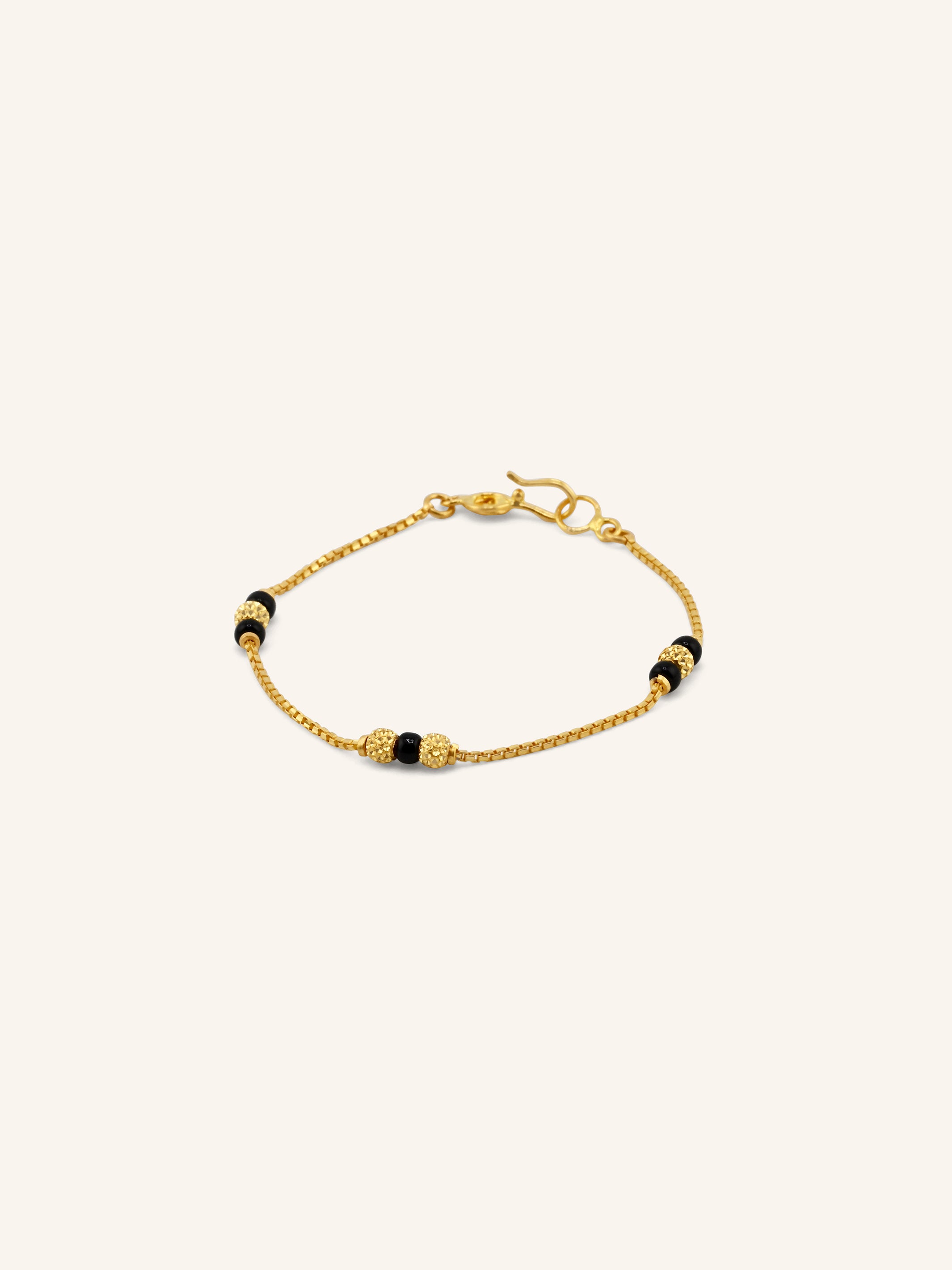Precious 22ct Gold Balck Beads Baby Bracelet