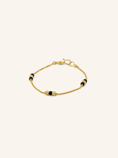 Precious 22ct Gold Balck Beads Baby Bracelet