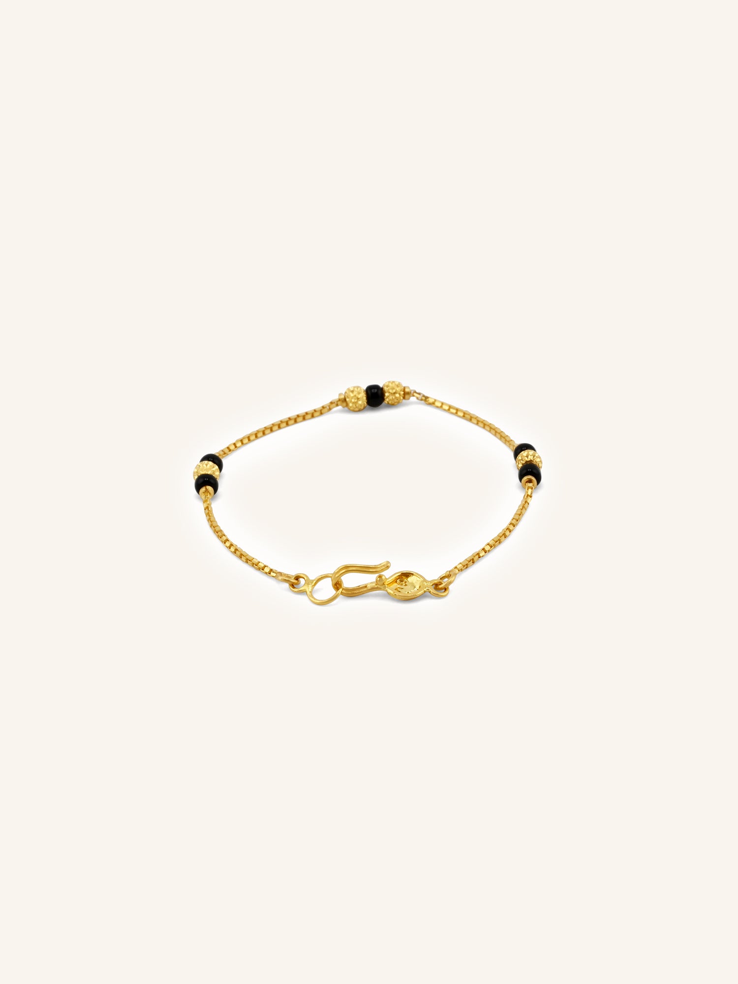 Precious 22ct Gold Balck Beads Baby Bracelet