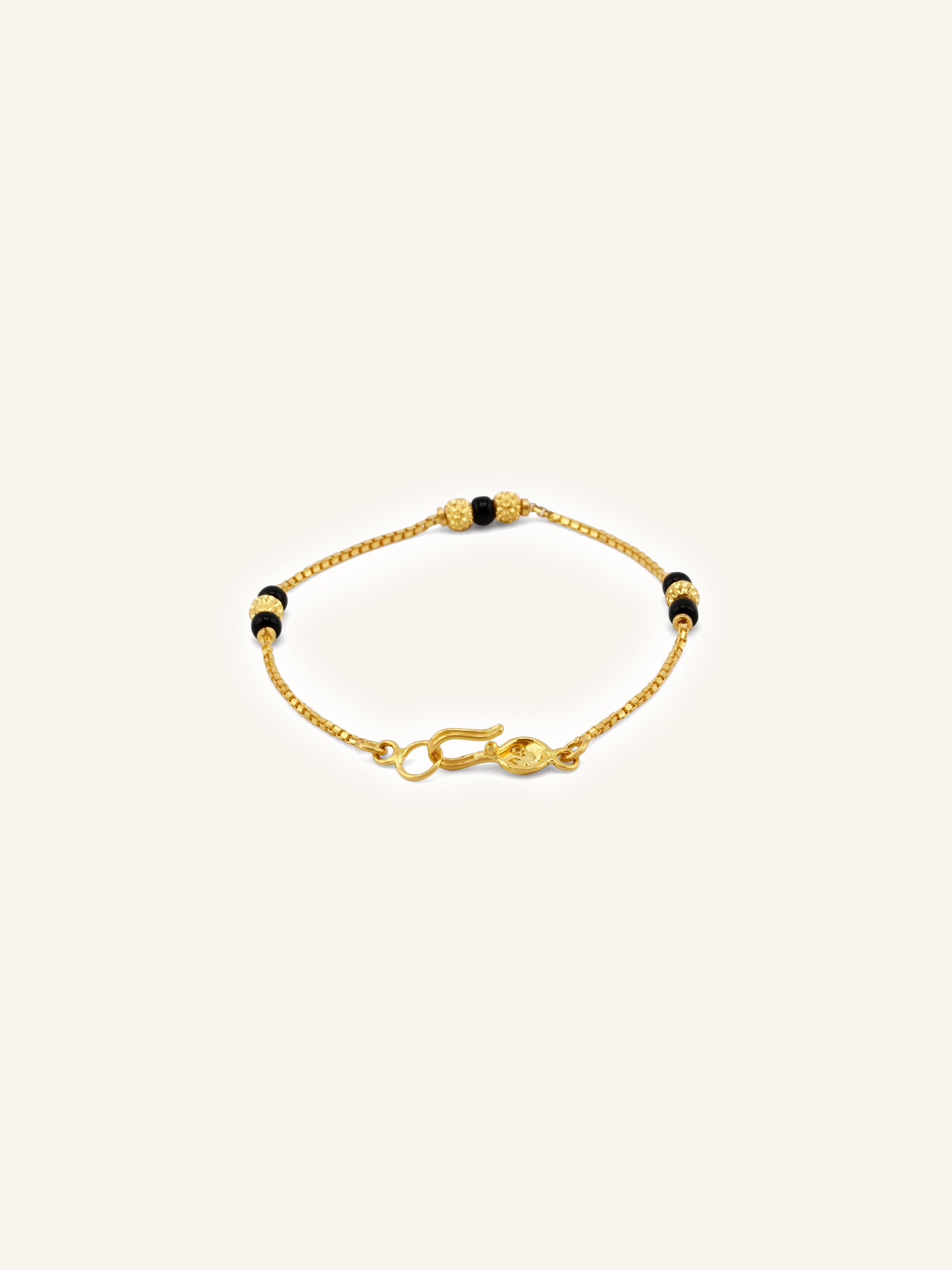Precious 22ct Gold Balck Beads Baby Bracelet