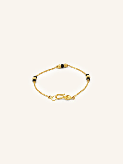 Precious 22ct Gold Balck Beads Baby Bracelet