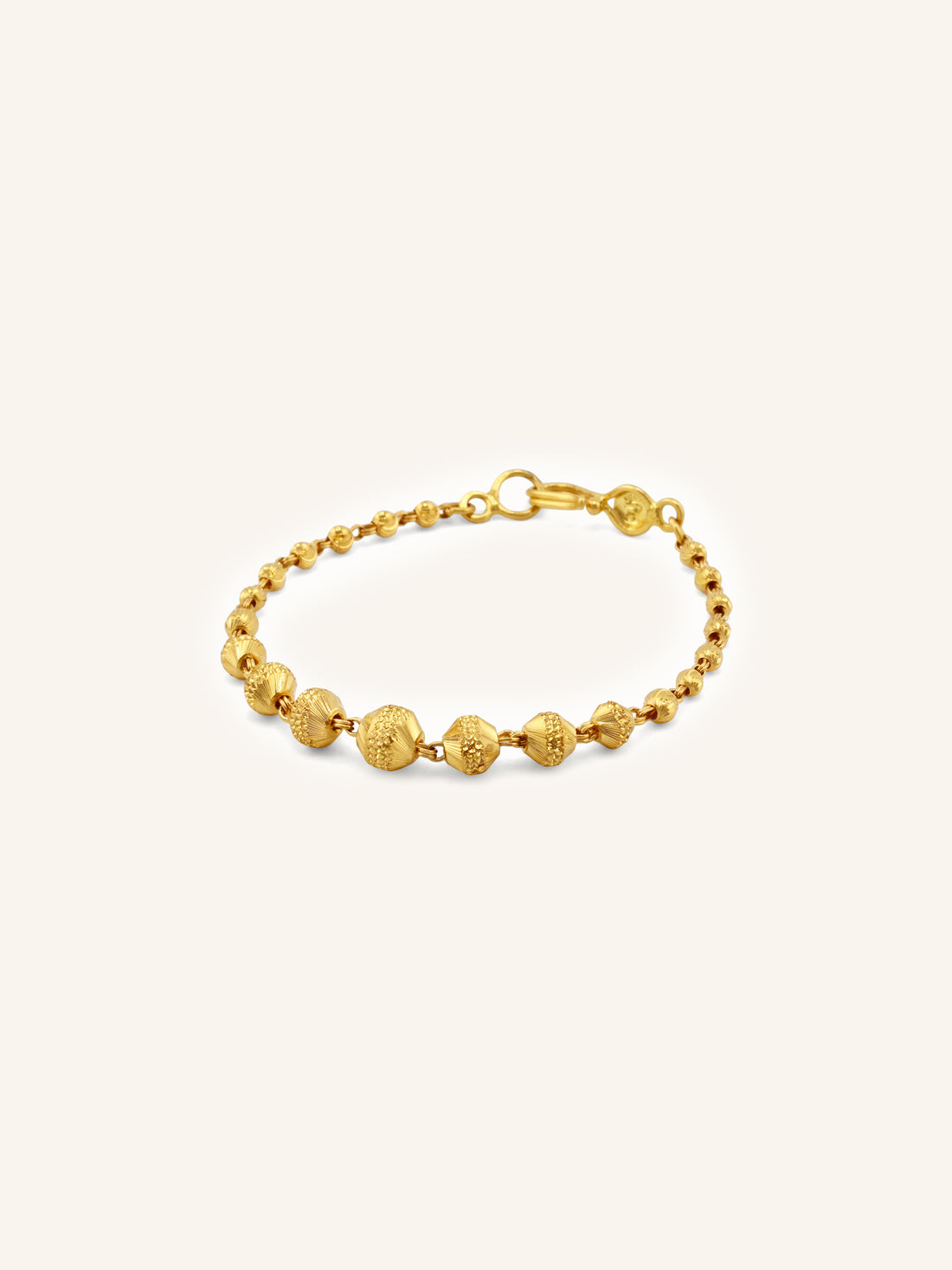 Elegant 22ct Gold Ball Baby Bracelet