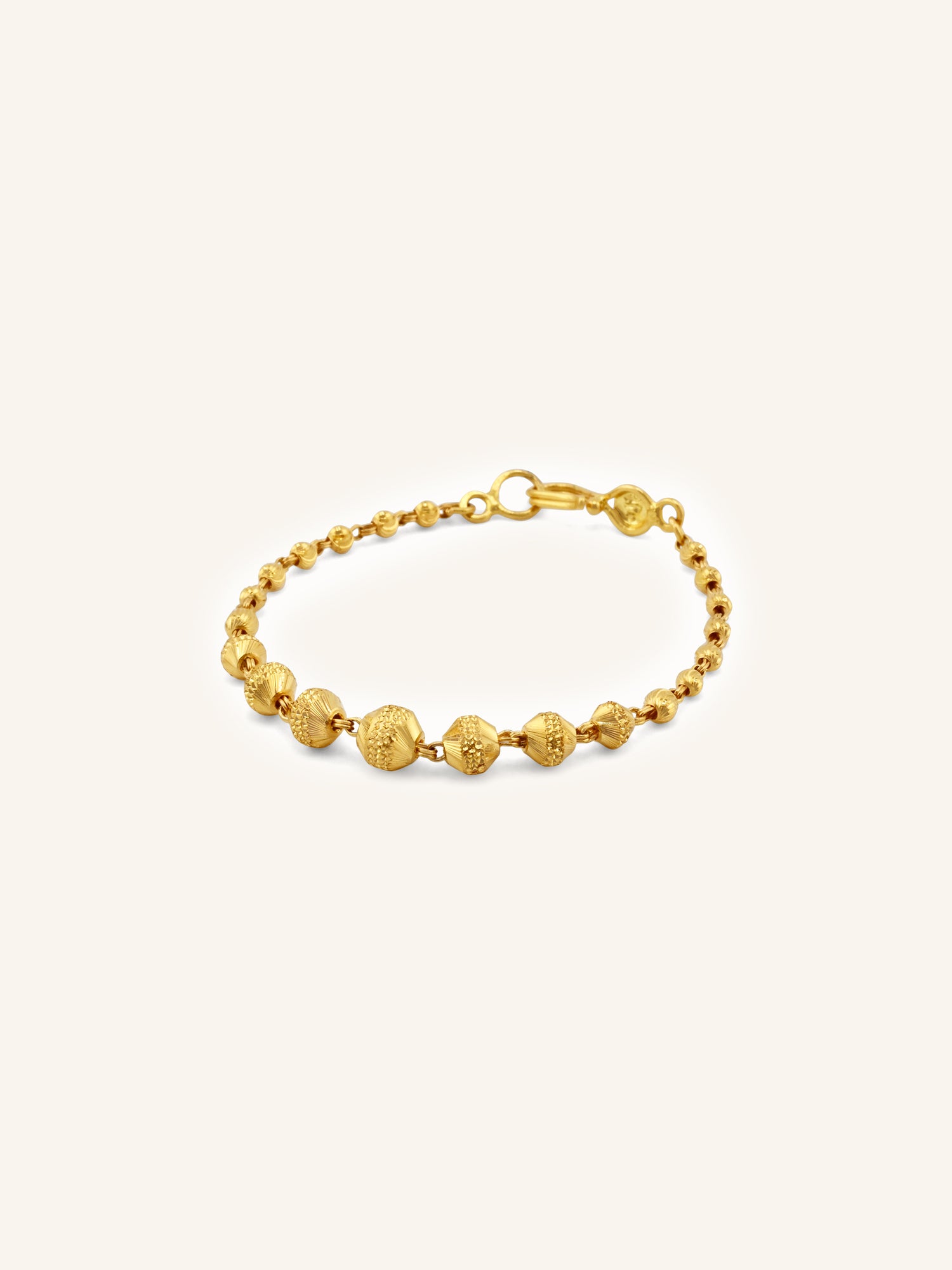 Elegant 22ct Gold Ball Baby Bracelet