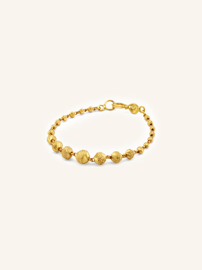 Elegant 22ct Gold Ball Baby Bracelet