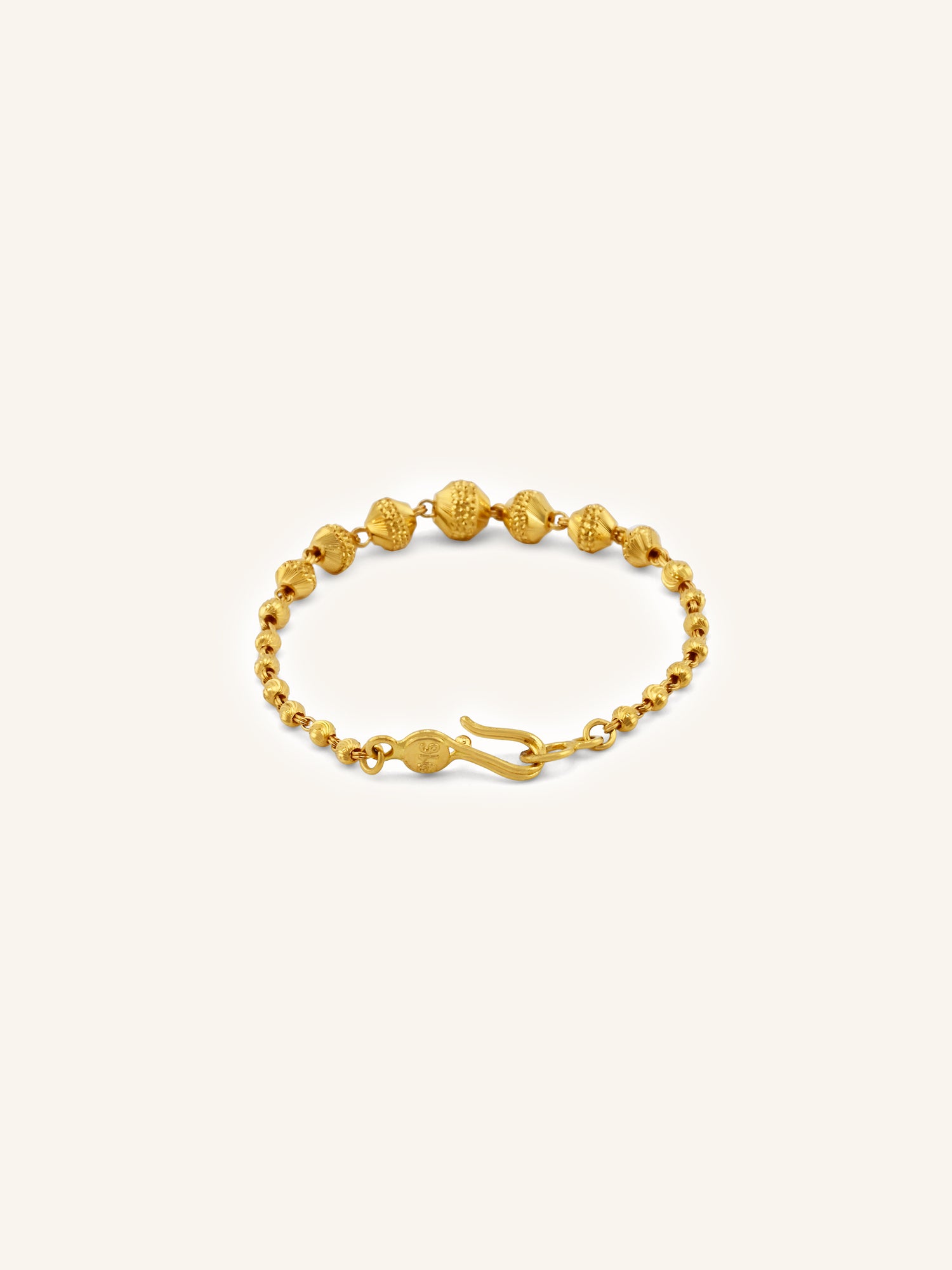 Elegant 22ct Gold Ball Baby Bracelet