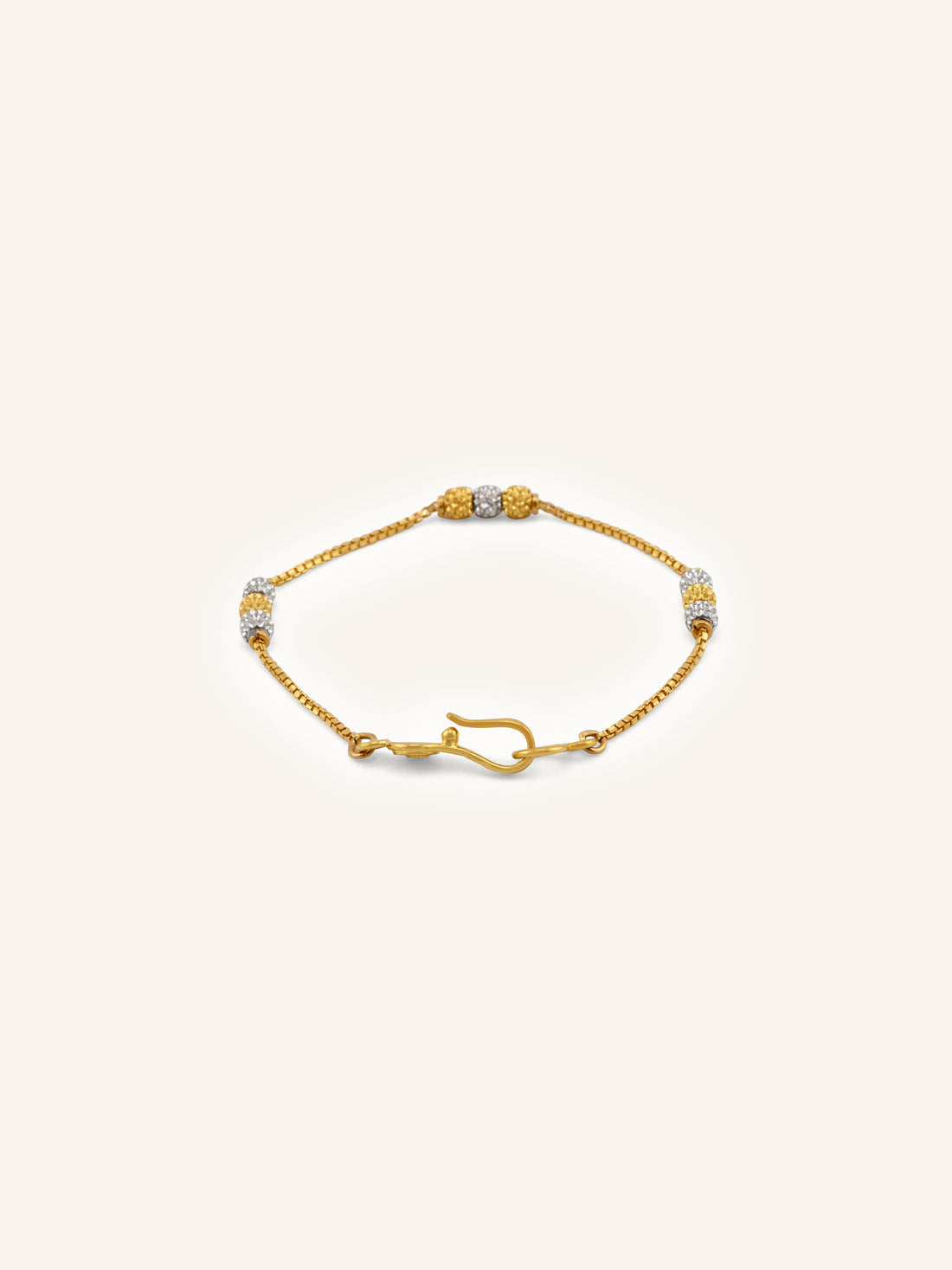 22ct Gold Two Tone Ball Baby Bracelet
