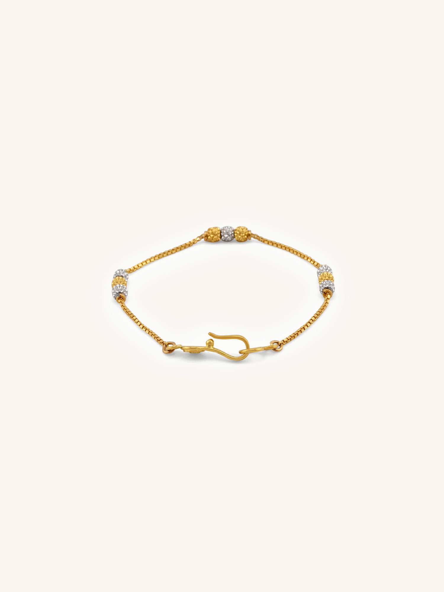 22ct Gold Two Tone Ball Baby Bracelet