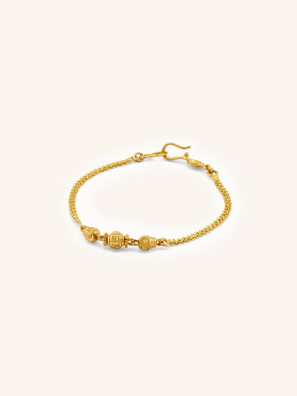 Adorable 22ct Gold Ball Baby Bracelet