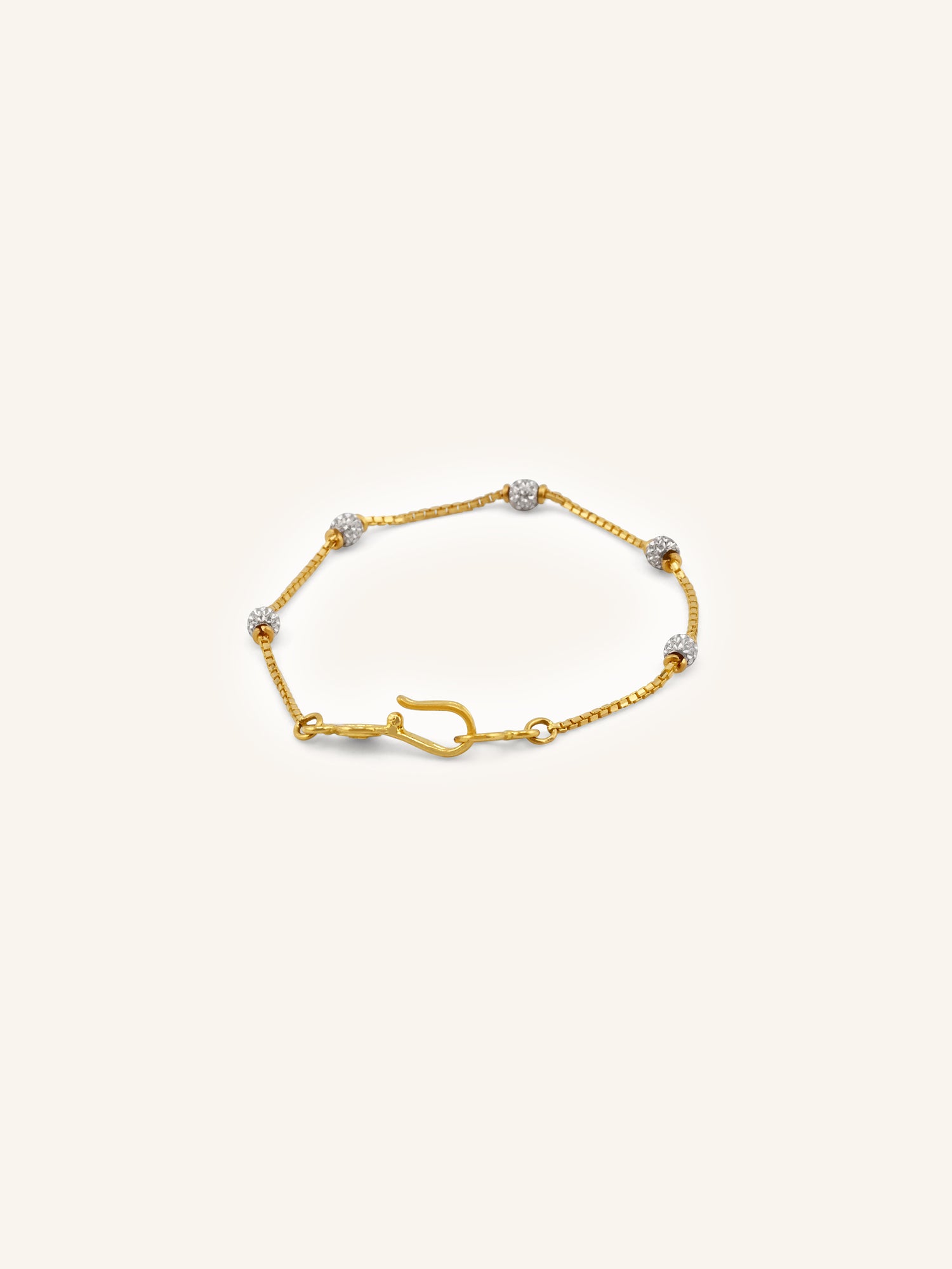 22ct Gold Two Tone Ball Baby Bracelet