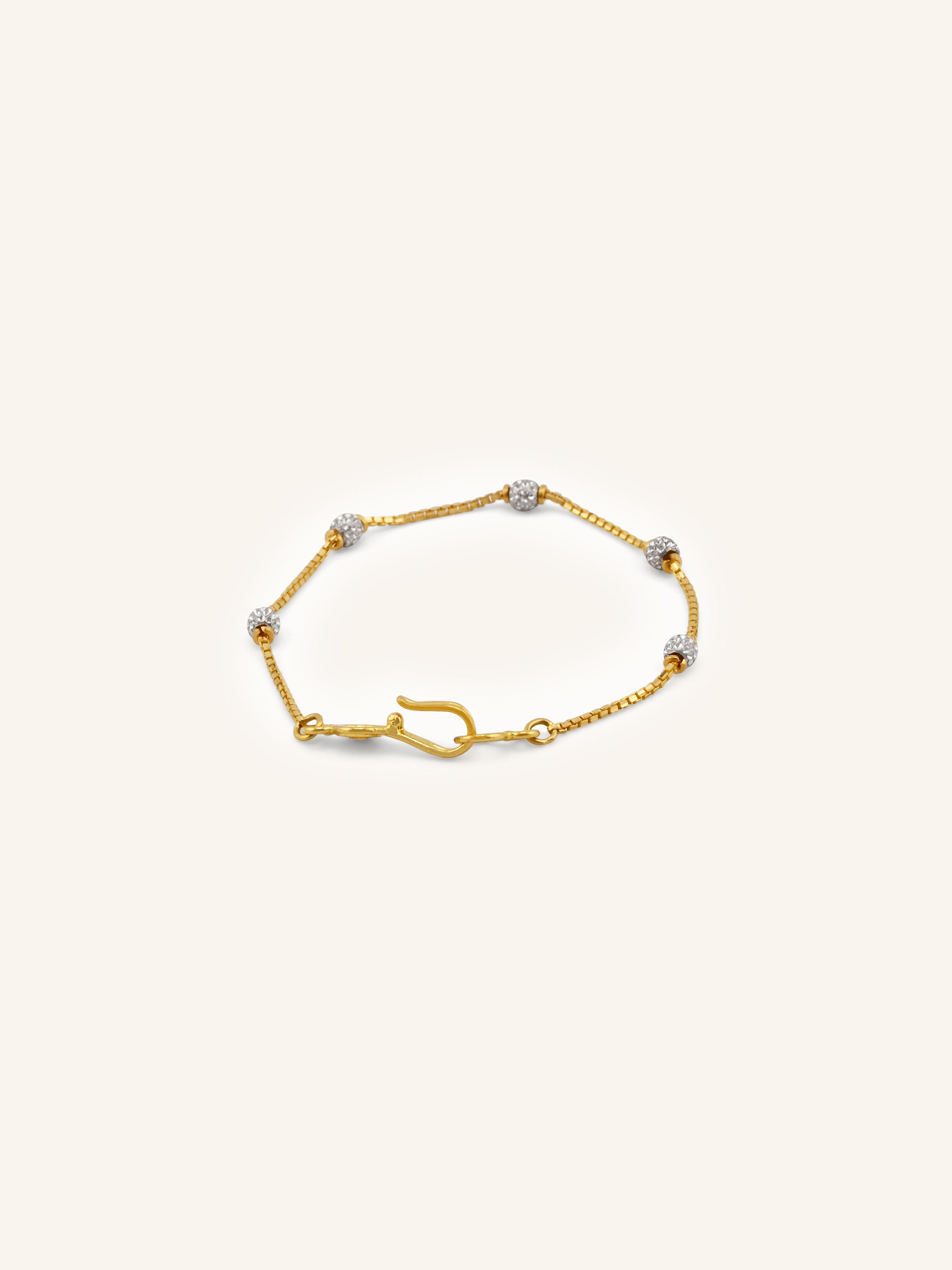22ct Gold Two Tone Ball Baby Bracelet