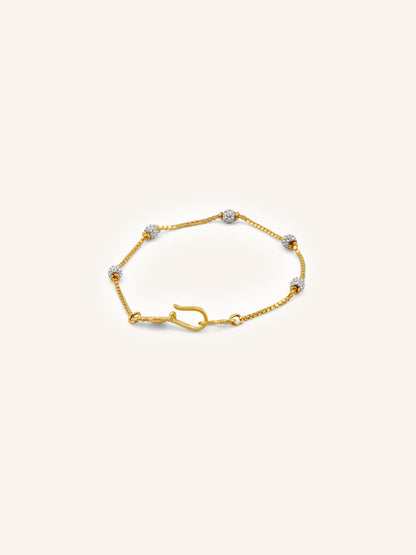 22ct Gold Two Tone Ball Baby Bracelet