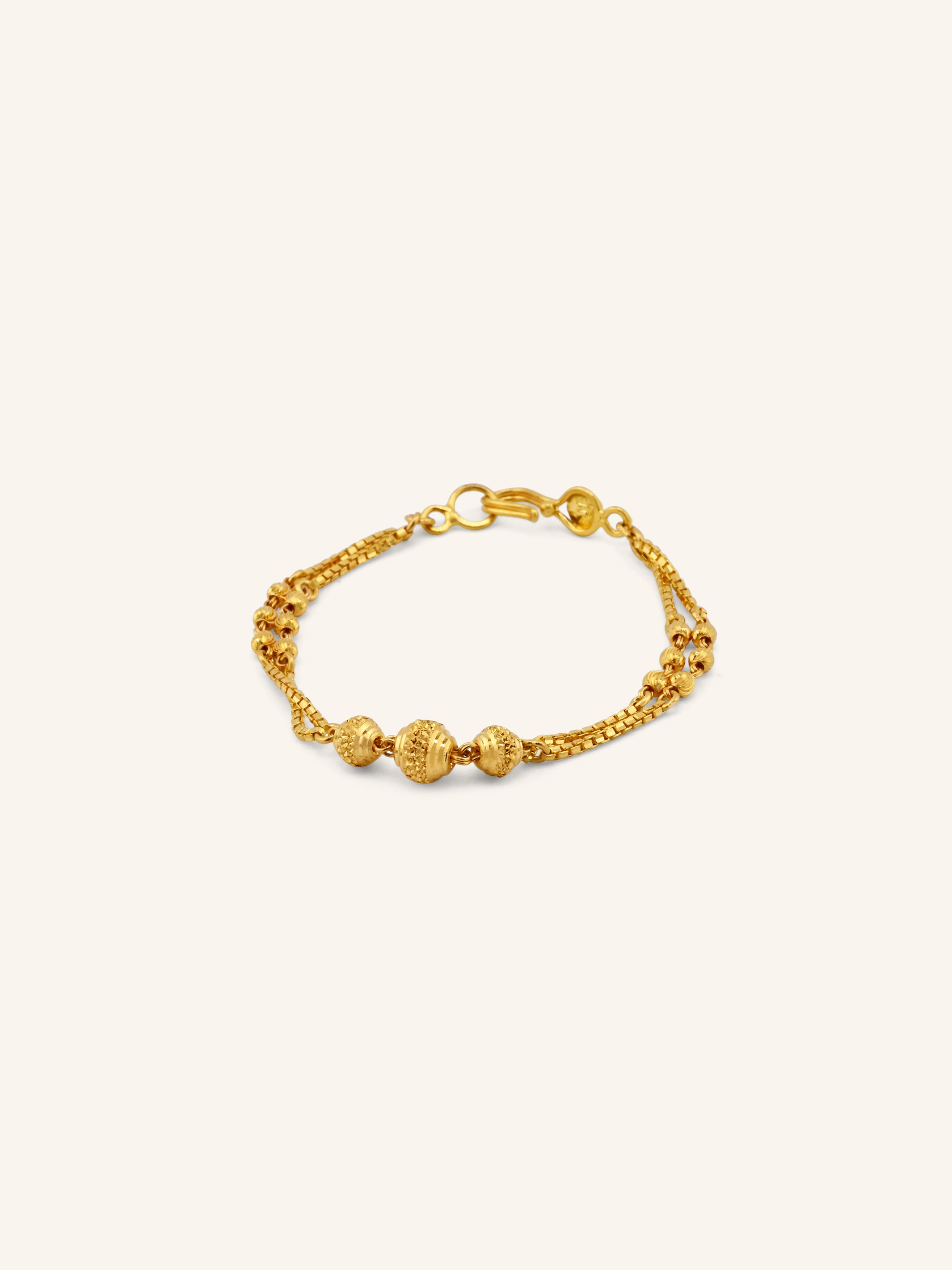 Enduring 22ct Gold 2 Row Baby Bracelet