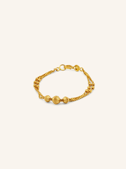 Enduring 22ct Gold 2 Row Baby Bracelet