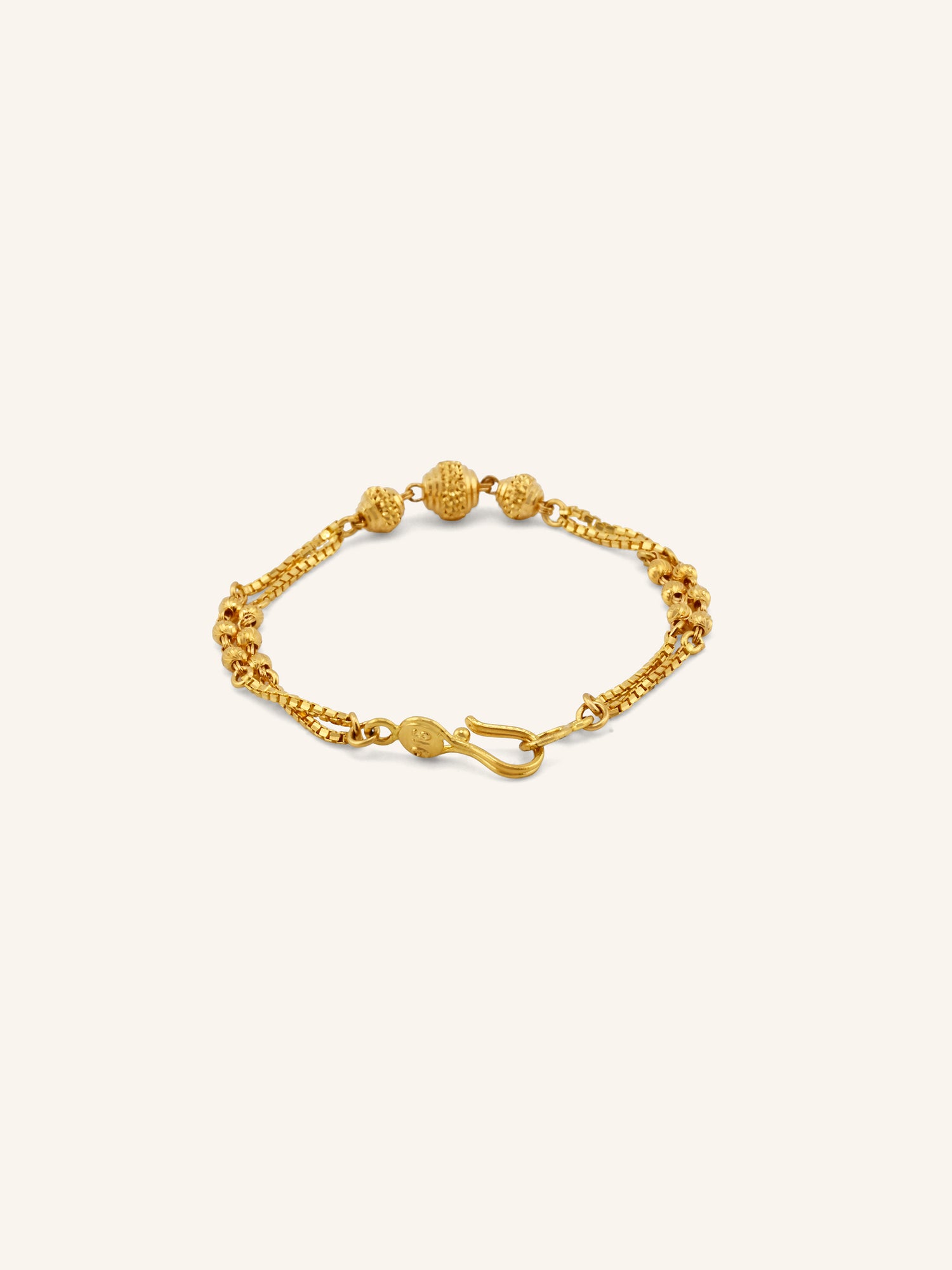 Enduring 22ct Gold 2 Row Baby Bracelet
