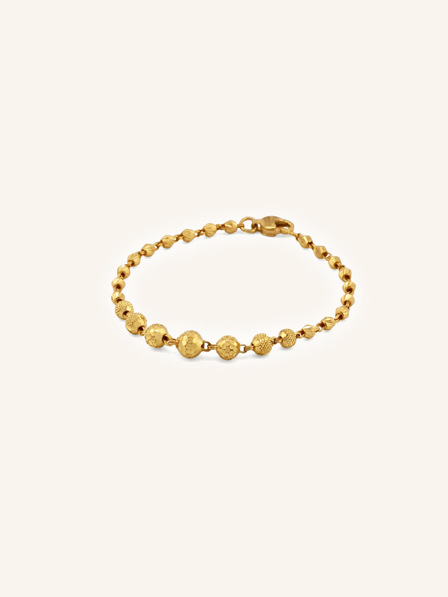 Elegant 22ct Gold Ball Baby Bracelet