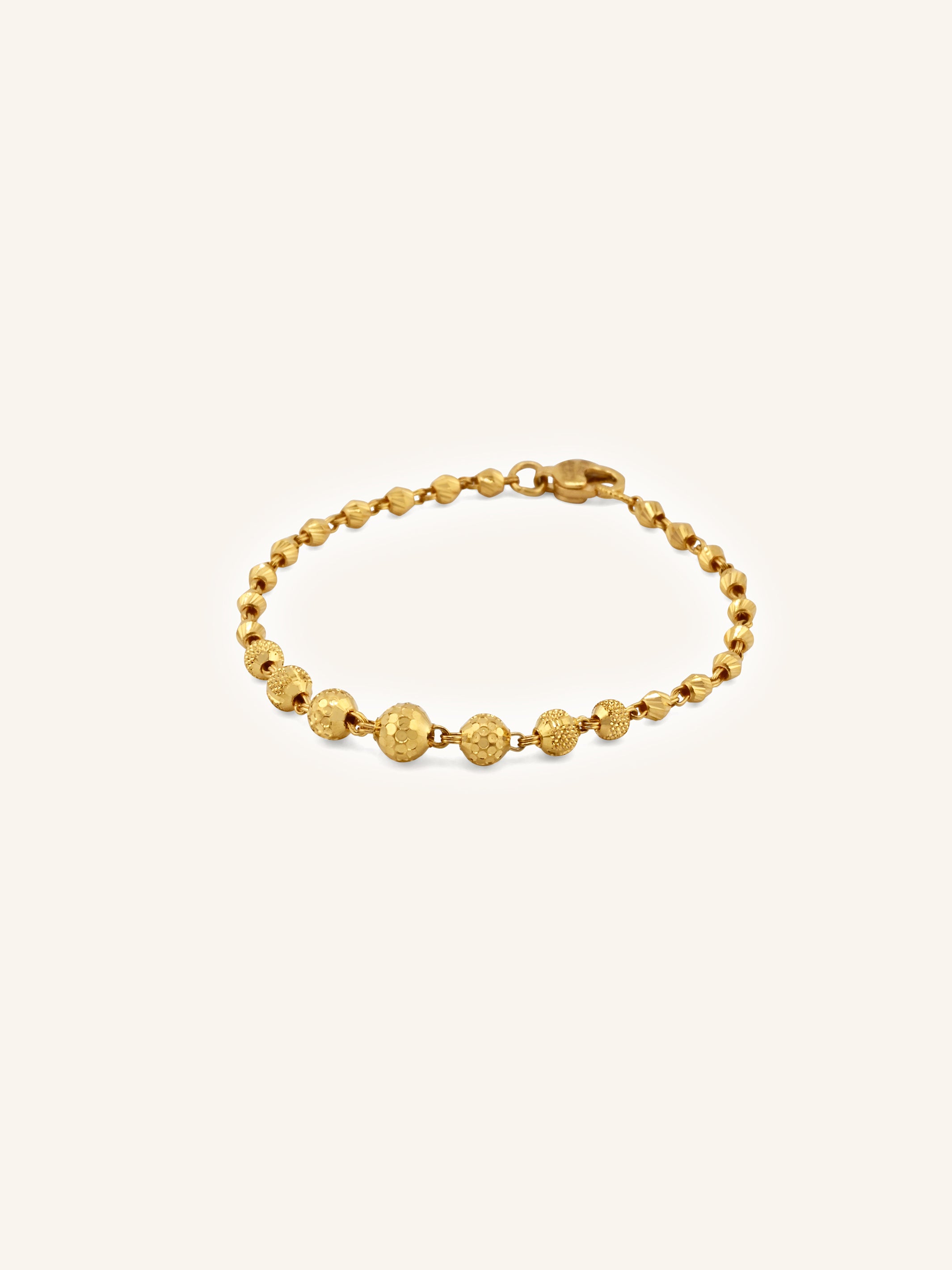 Elegant 22ct Gold Ball Baby Bracelet
