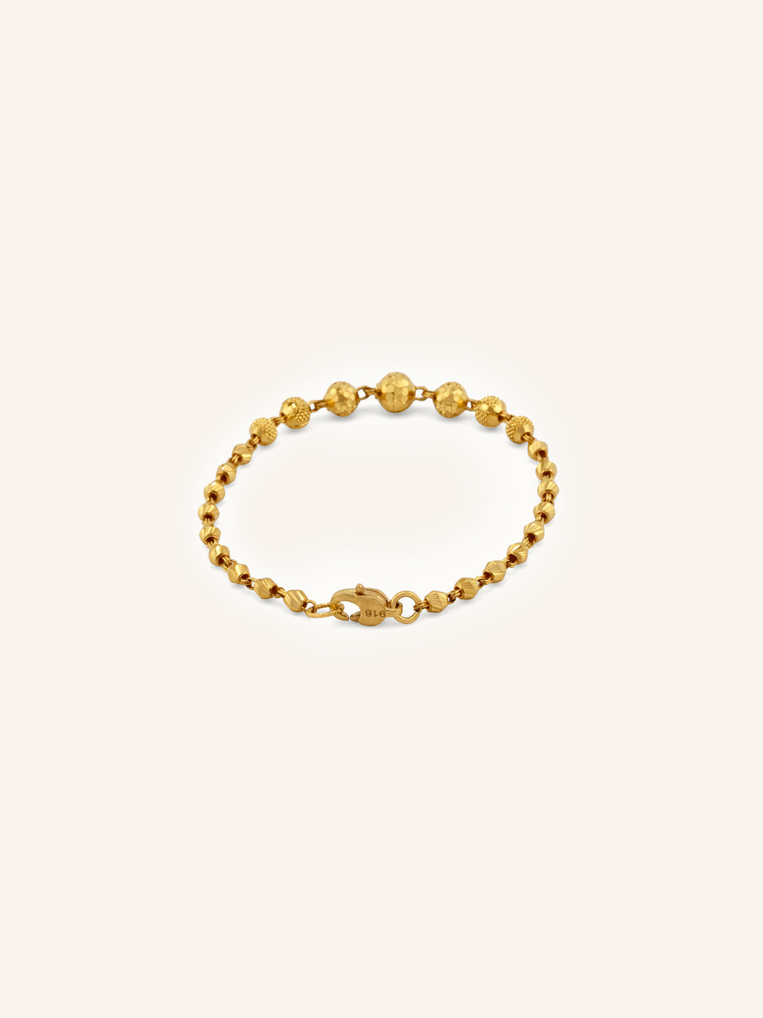 Elegant 22ct Gold Ball Baby Bracelet