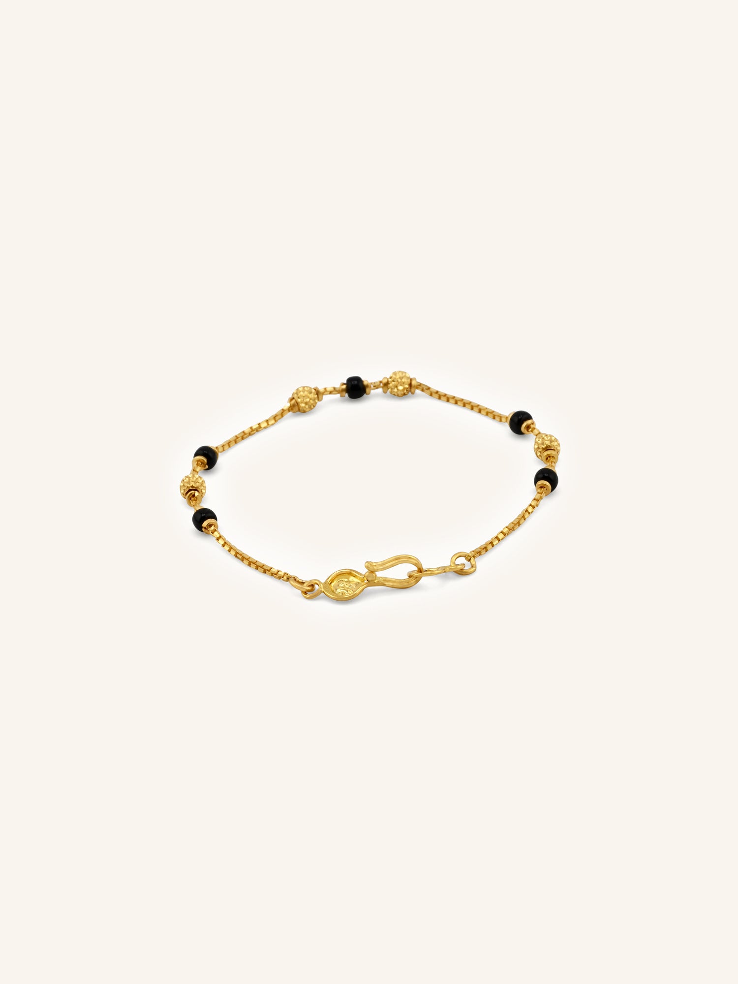 Precious 22ct Gold Balck Beads Baby Bracelet