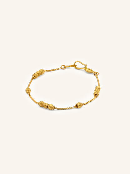 Elegant 22ct Gold Ball Baby Bracelet