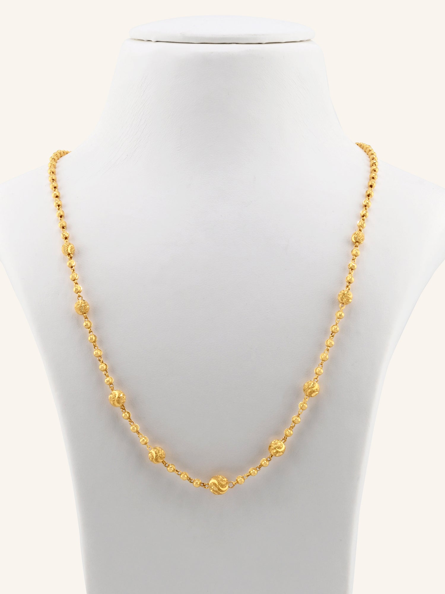 22ct Gold Ball Mala Fancy Chain