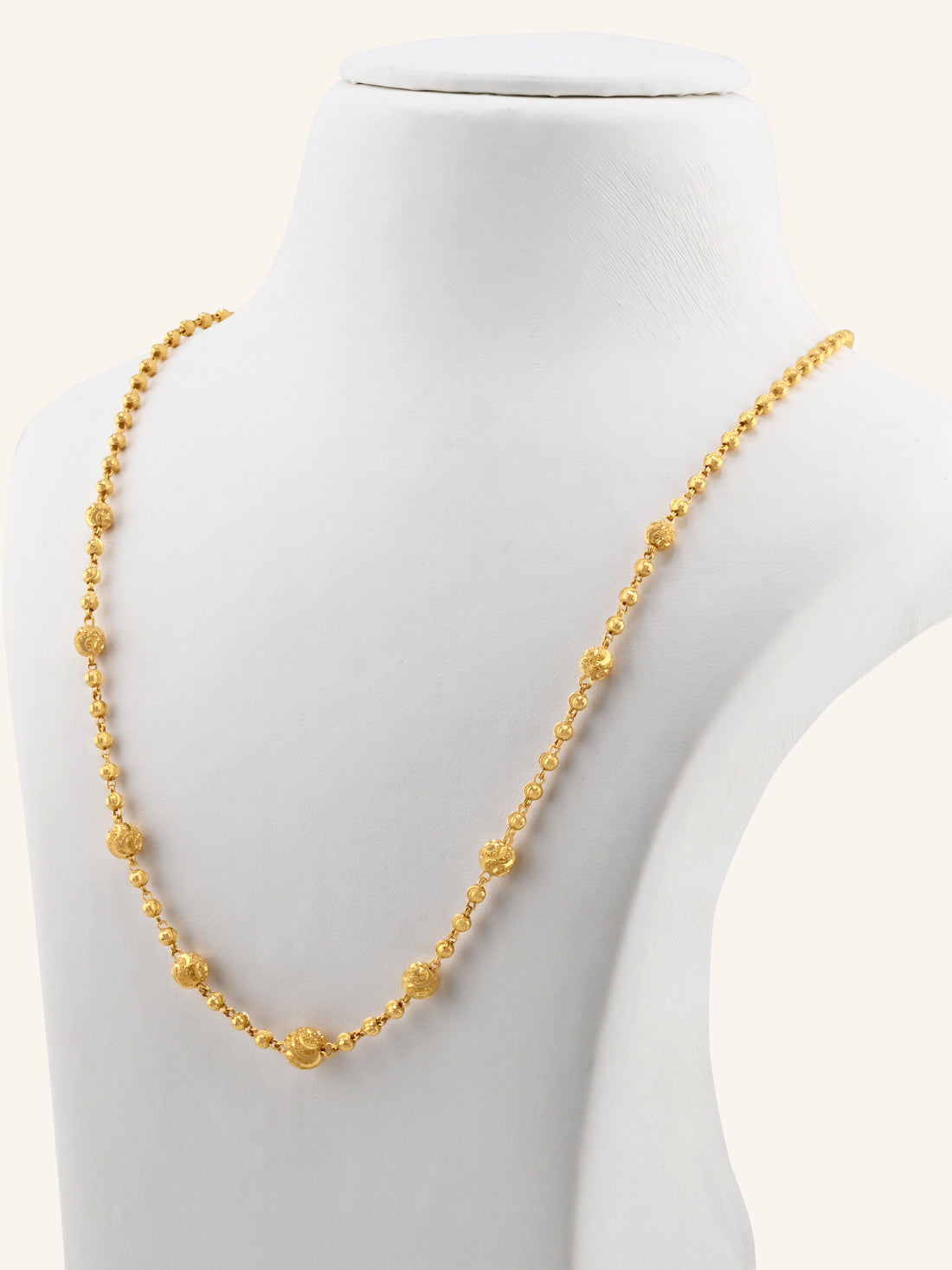 22ct Gold Ball Mala Fancy Chain