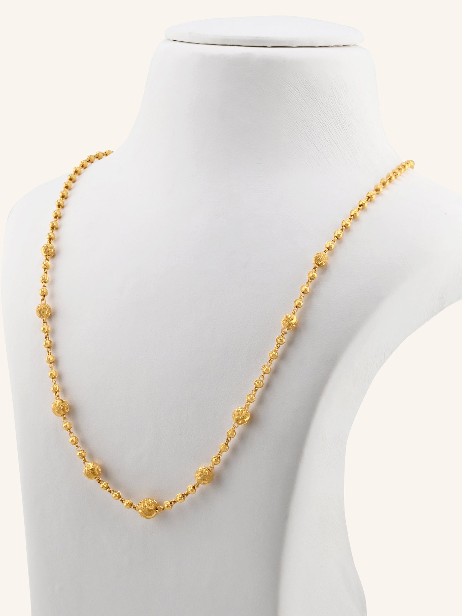 22ct Gold Ball Mala Fancy Chain