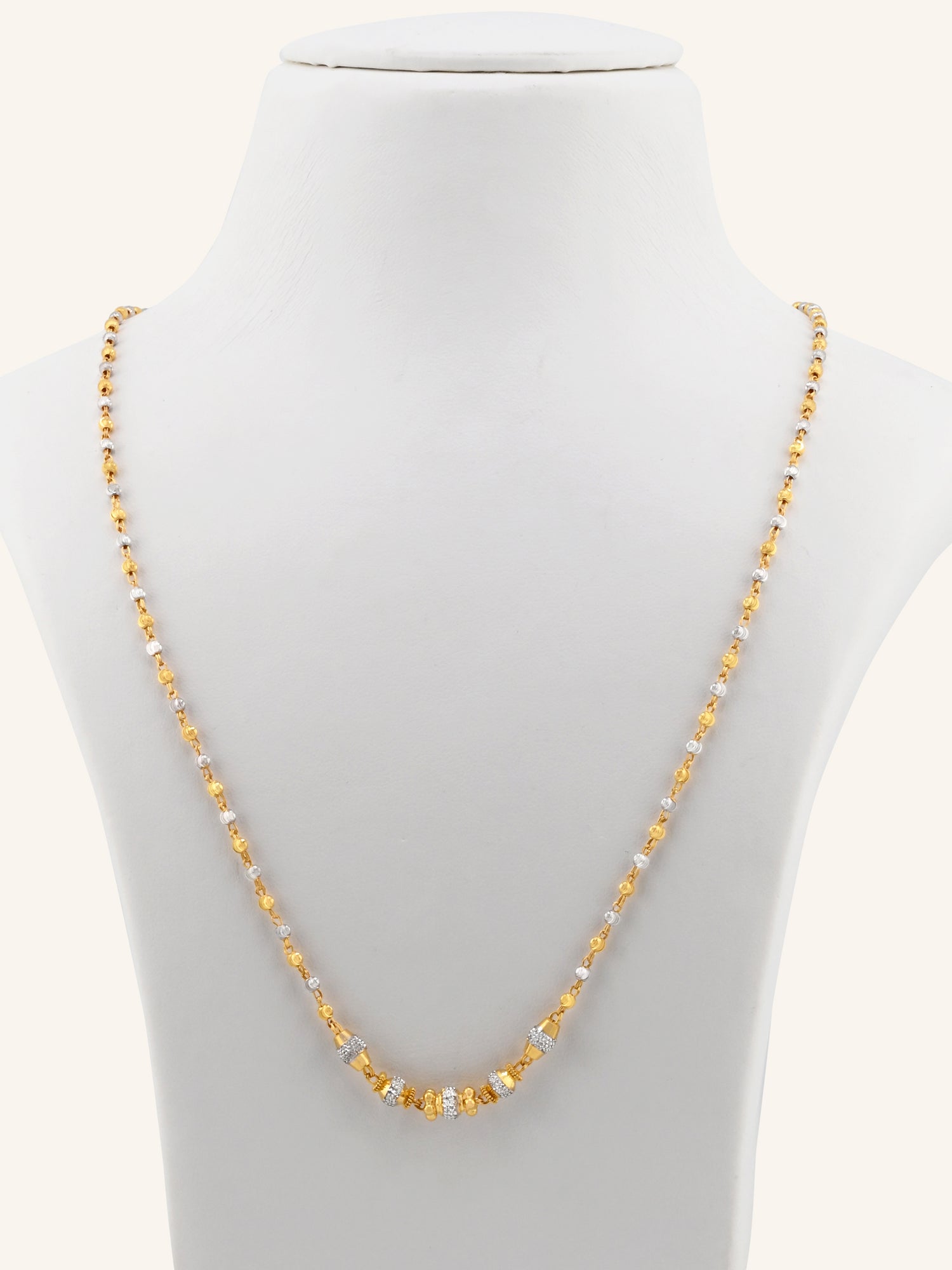 22ct Gold Two Tone Ball Chain