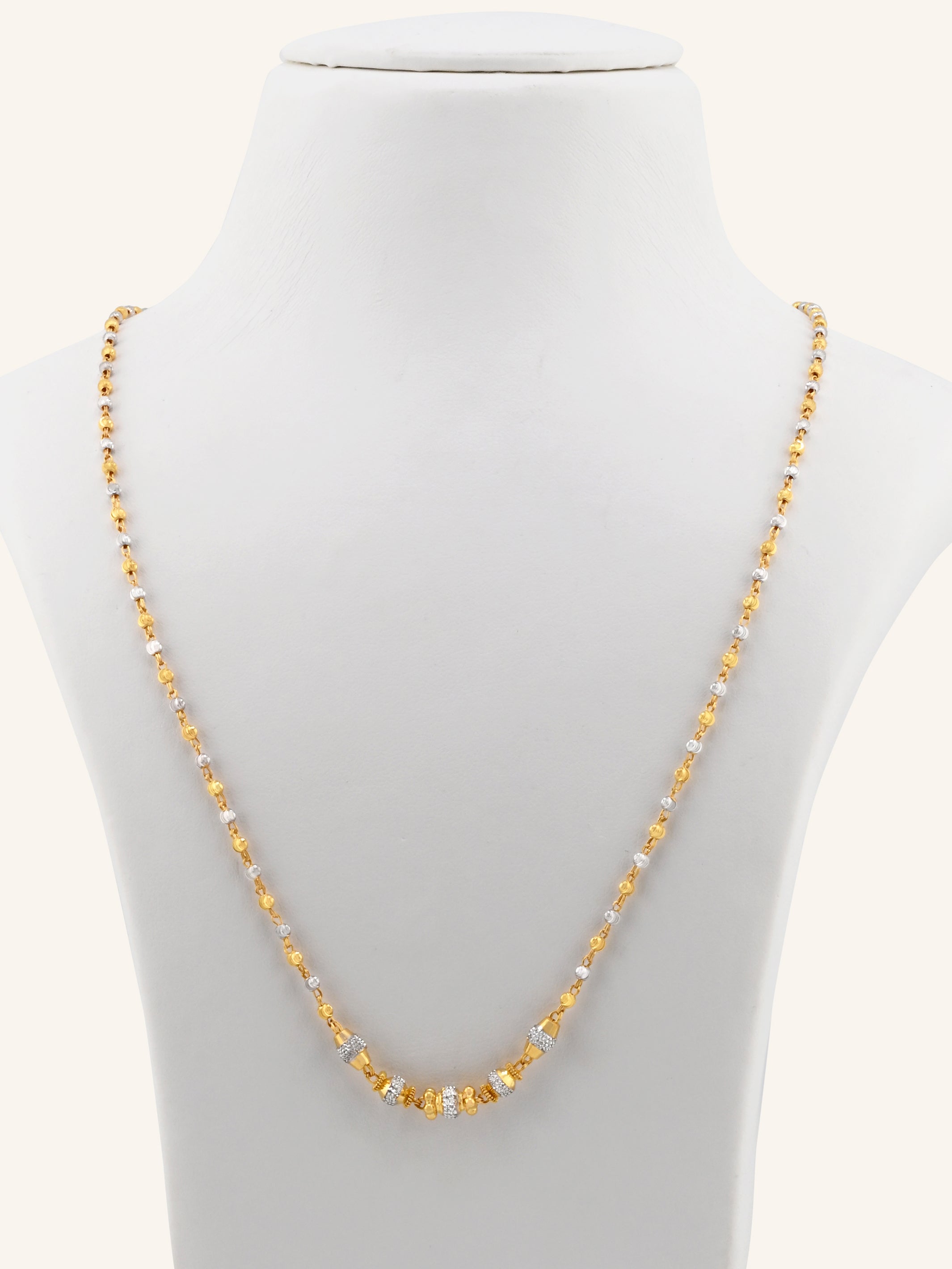 22ct Gold Two Tone Ball Chain