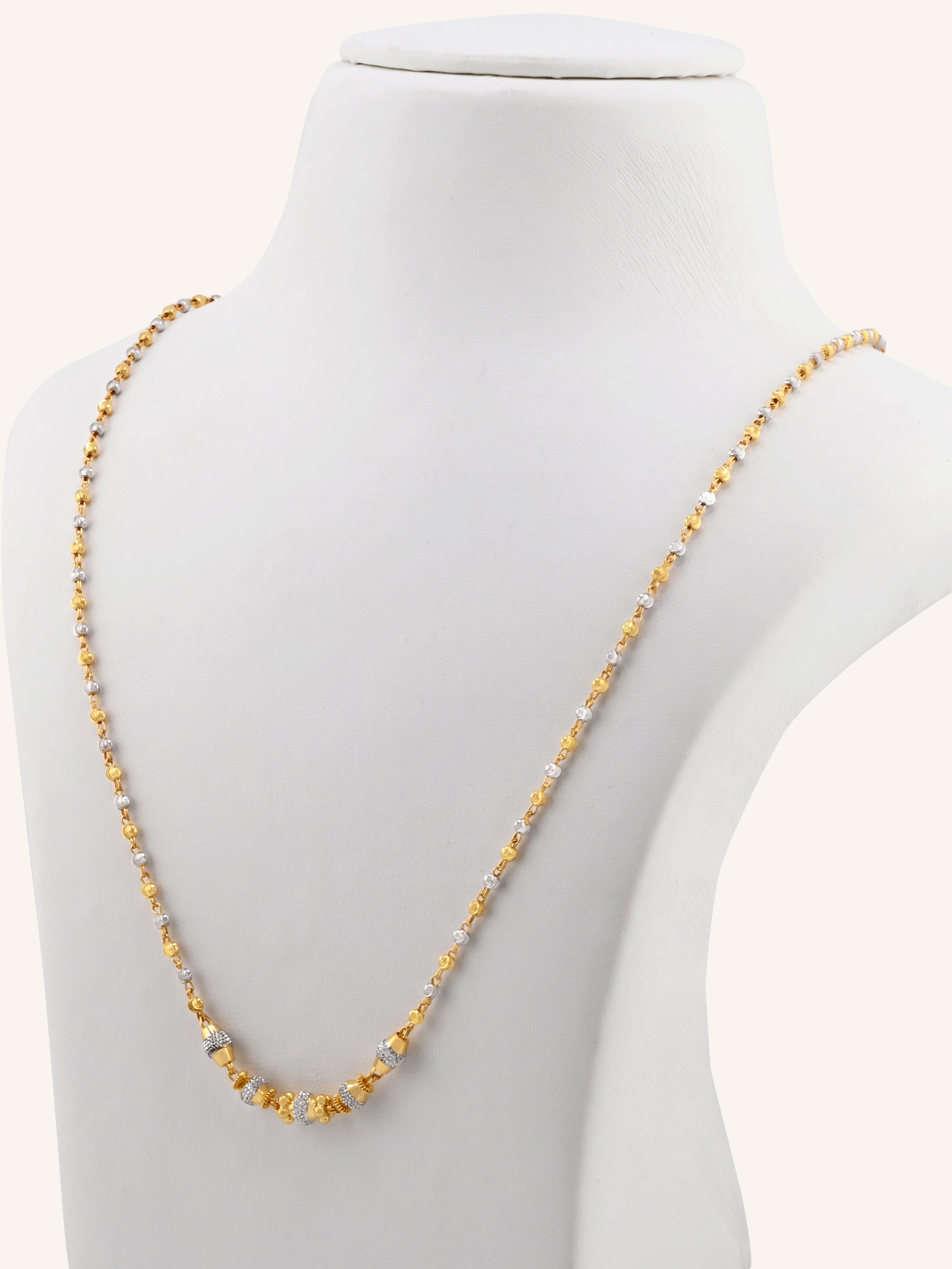 22ct Gold Two Tone Ball Chain