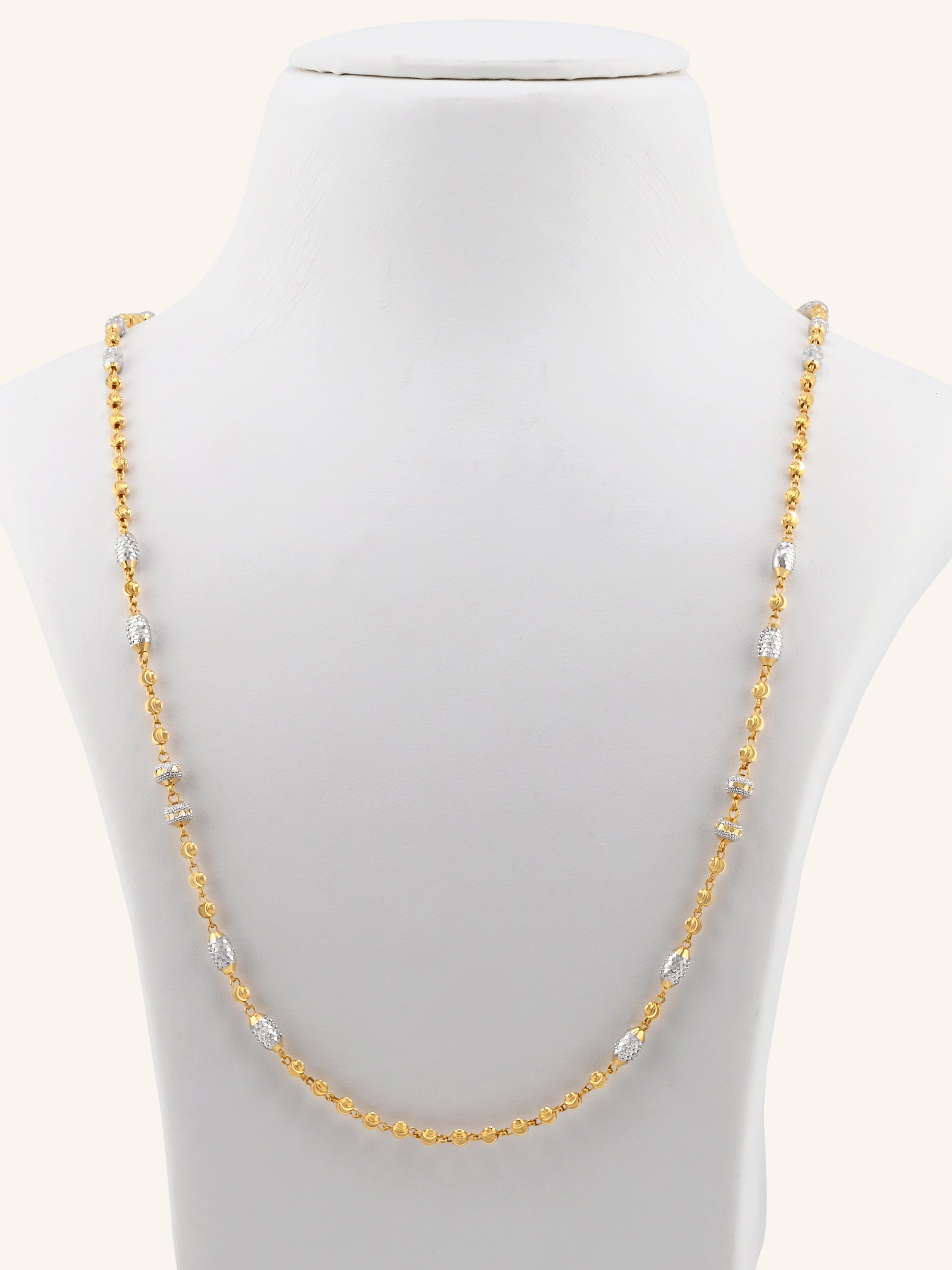 22ct Gold Two Tone Ball Chain