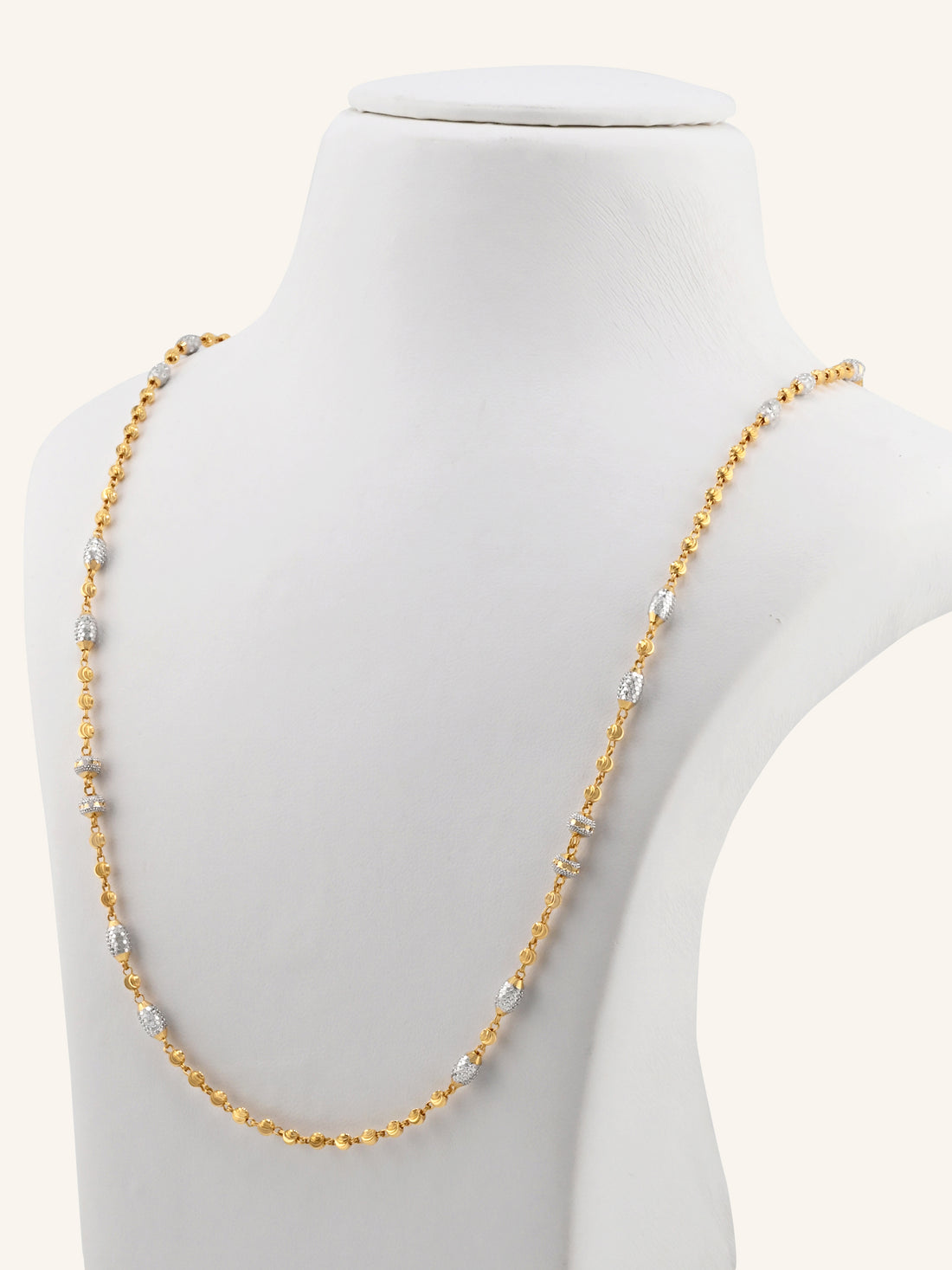 22ct Gold Two Tone Ball Chain